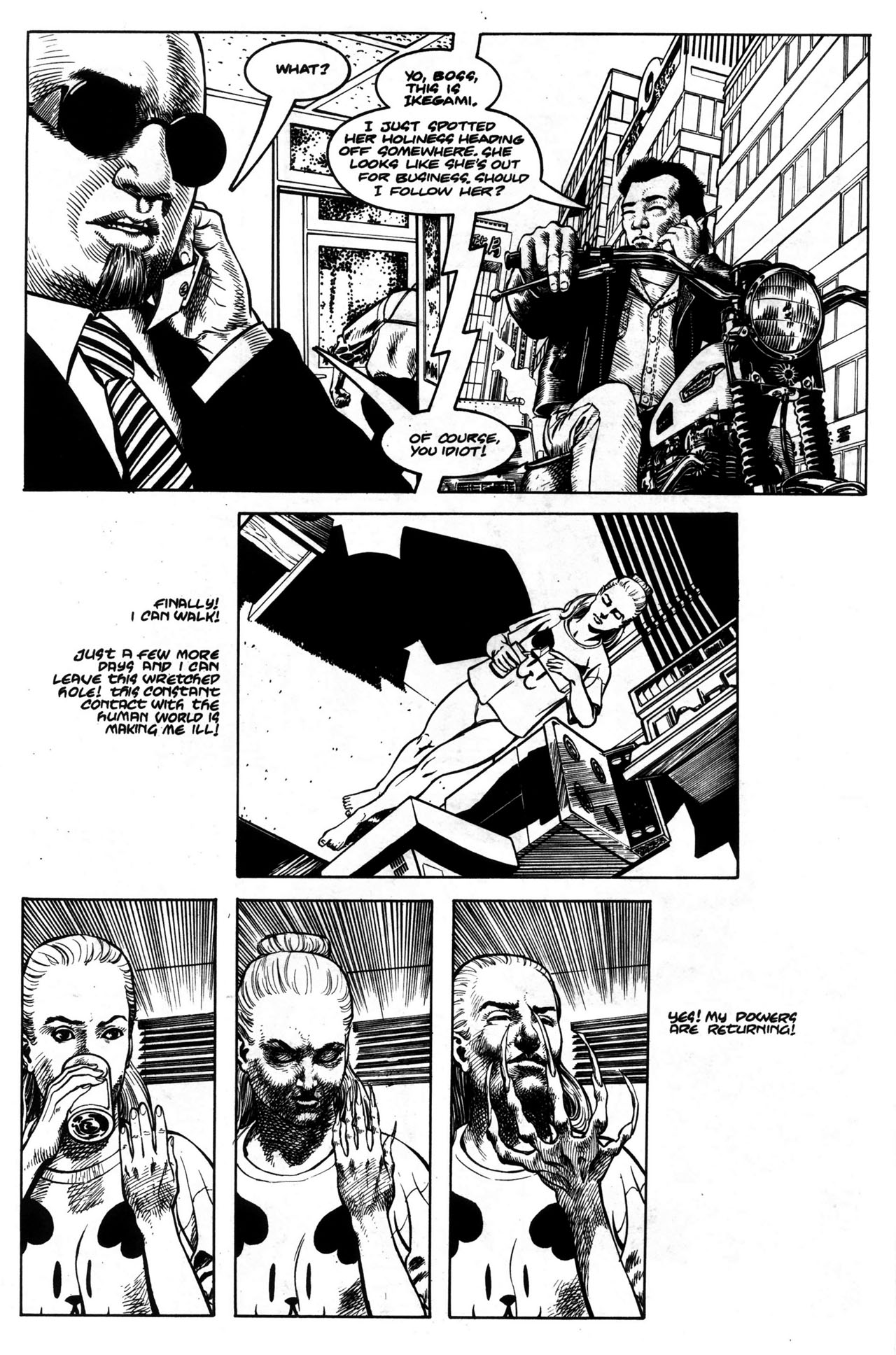 Read online Warrior Nun: Black & White comic -  Issue #6 - 8