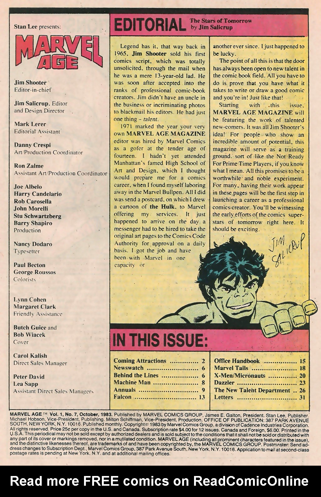 Read online Marvel Age comic -  Issue #7 - 3