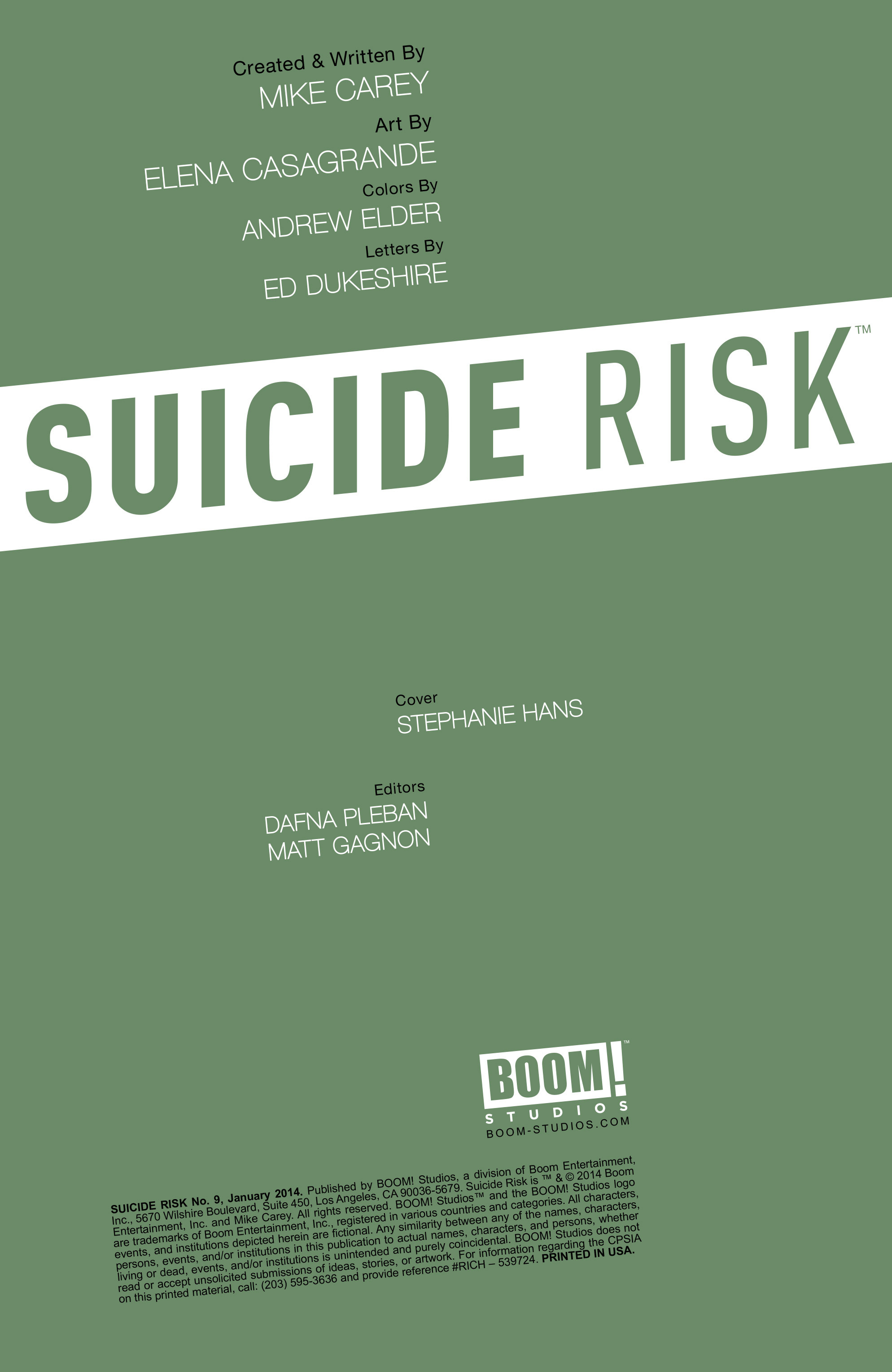 Read online Suicide Risk comic -  Issue #9 - 2