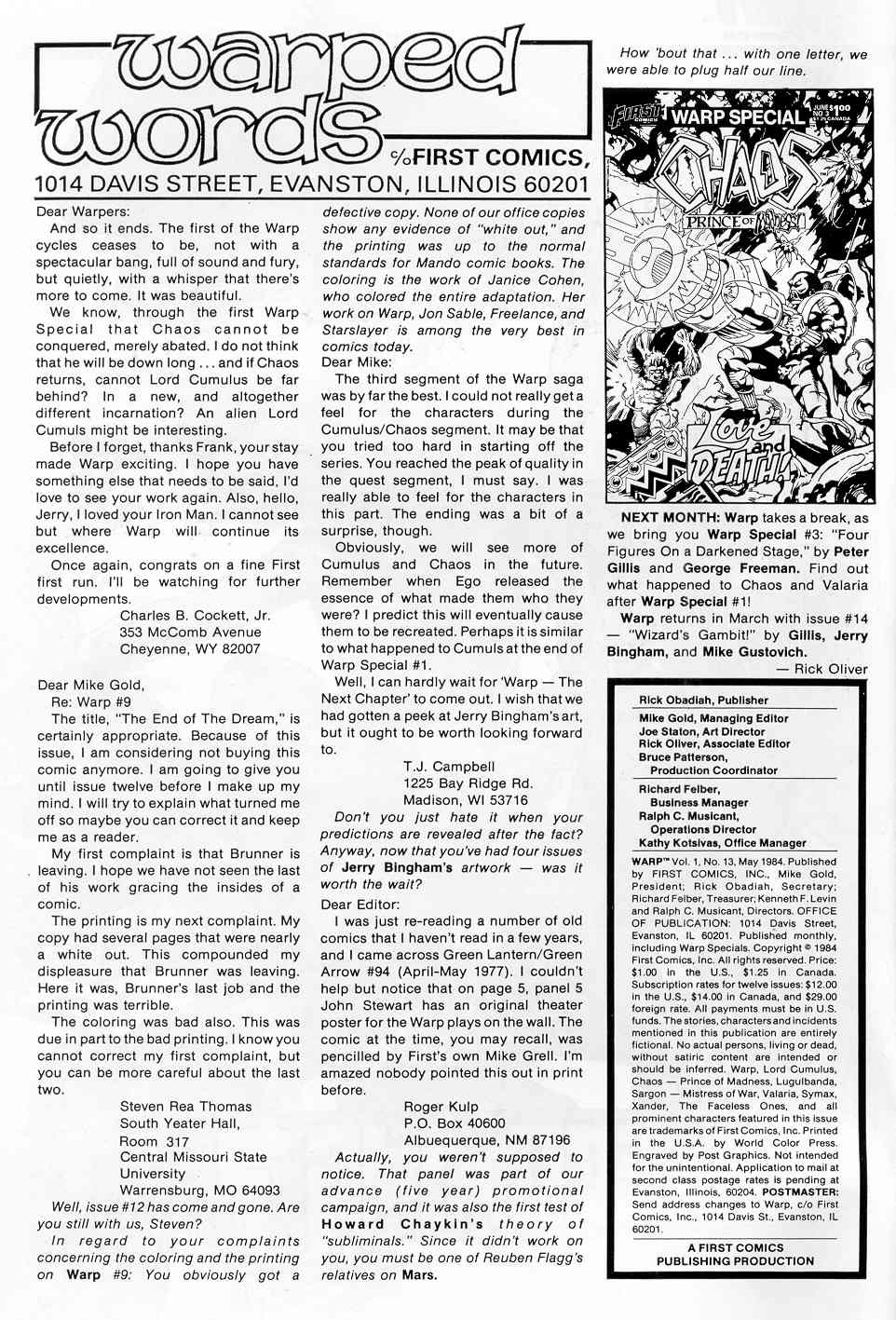 Read online Warp comic -  Issue #13 - 2