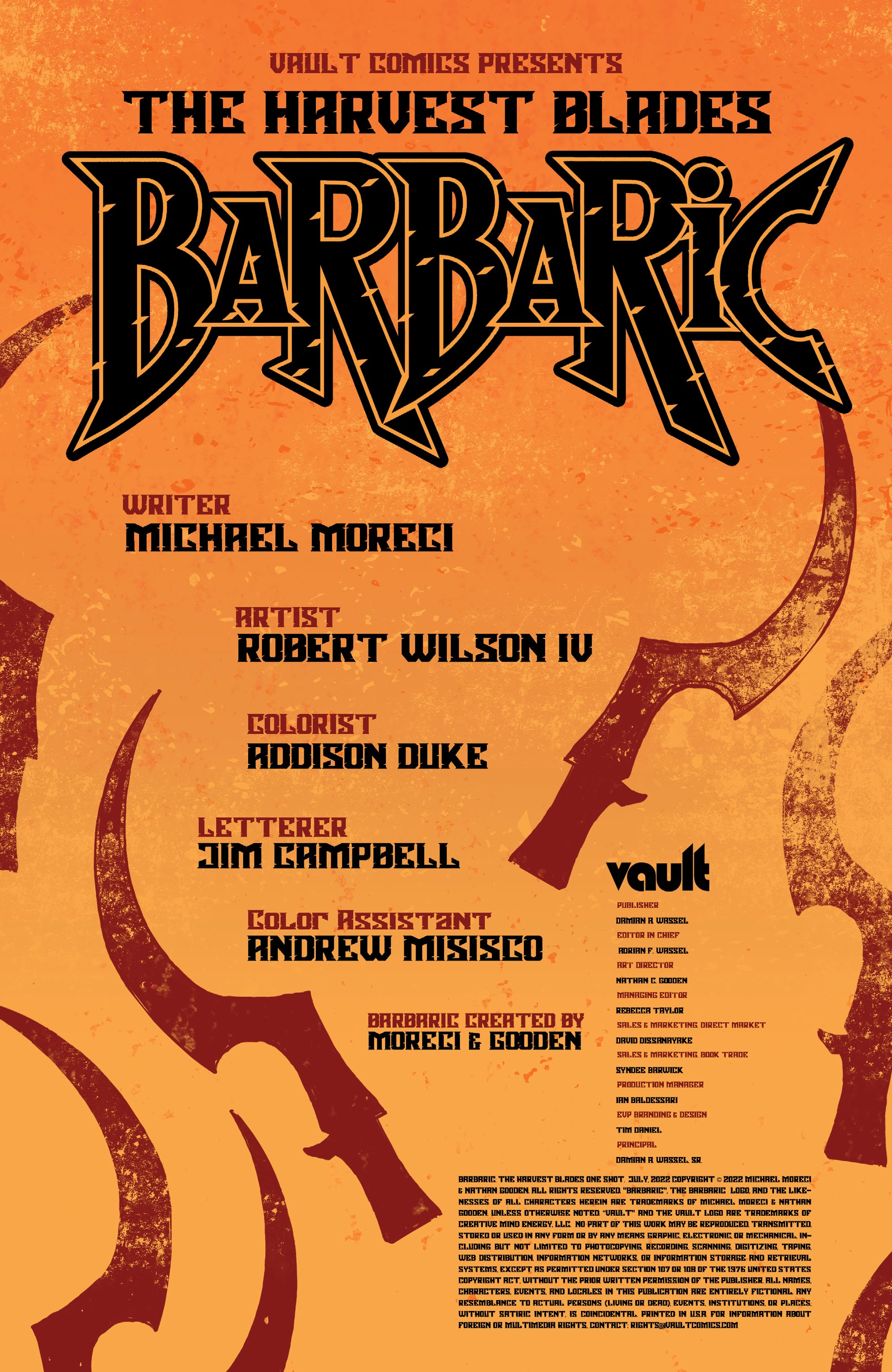 Read online Barbaric: The Harvest Blades comic -  Issue # Full - 2