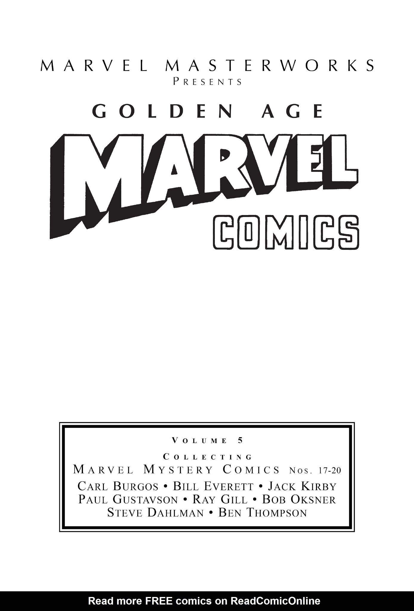 Read online Marvel Masterworks: Golden Age Marvel Comics comic -  Issue # TPB 5 (Part 1) - 2