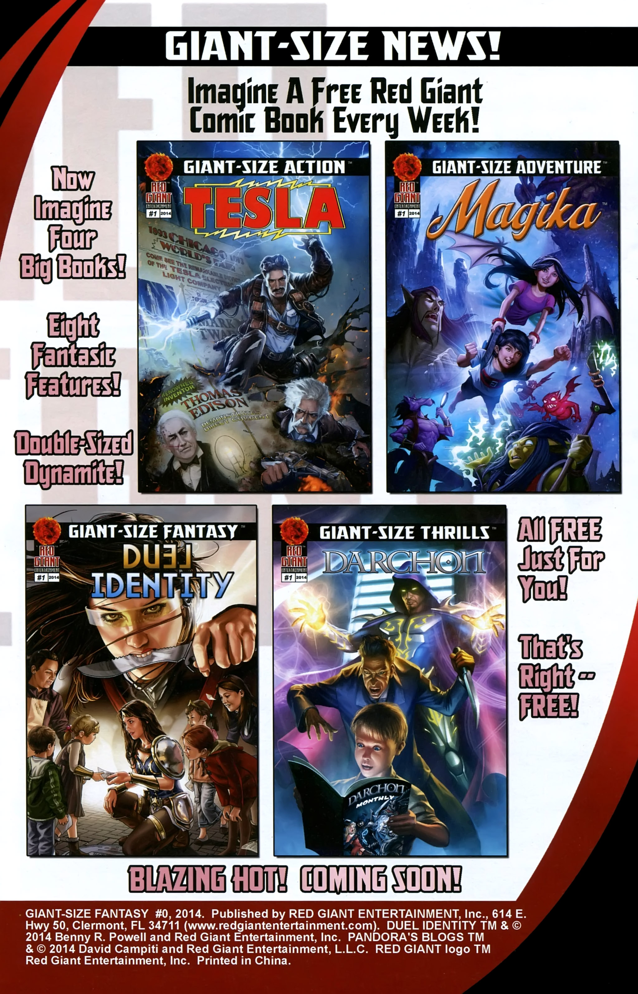 Read online Free Comic Book Day 2014 comic -  Issue # Red Giant - Giant Size Fantasy - Duel Identity & Pandora's Blogs Flipbook - 32