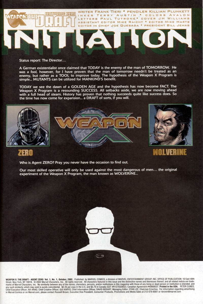 Read online Weapon X: The Draft comic -  Issue # Issue Agent Zero - 2