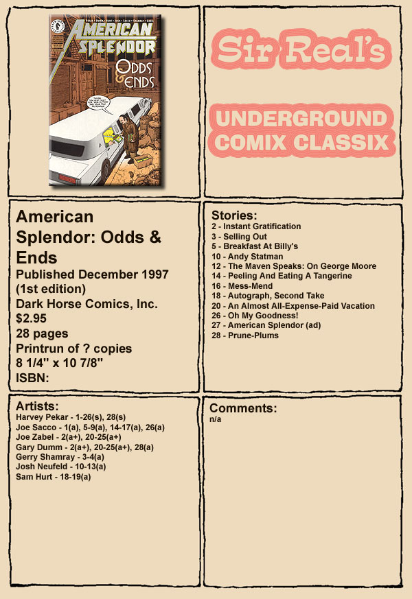 Read online American Splendor: Odds & Ends comic -  Issue # Full - 1