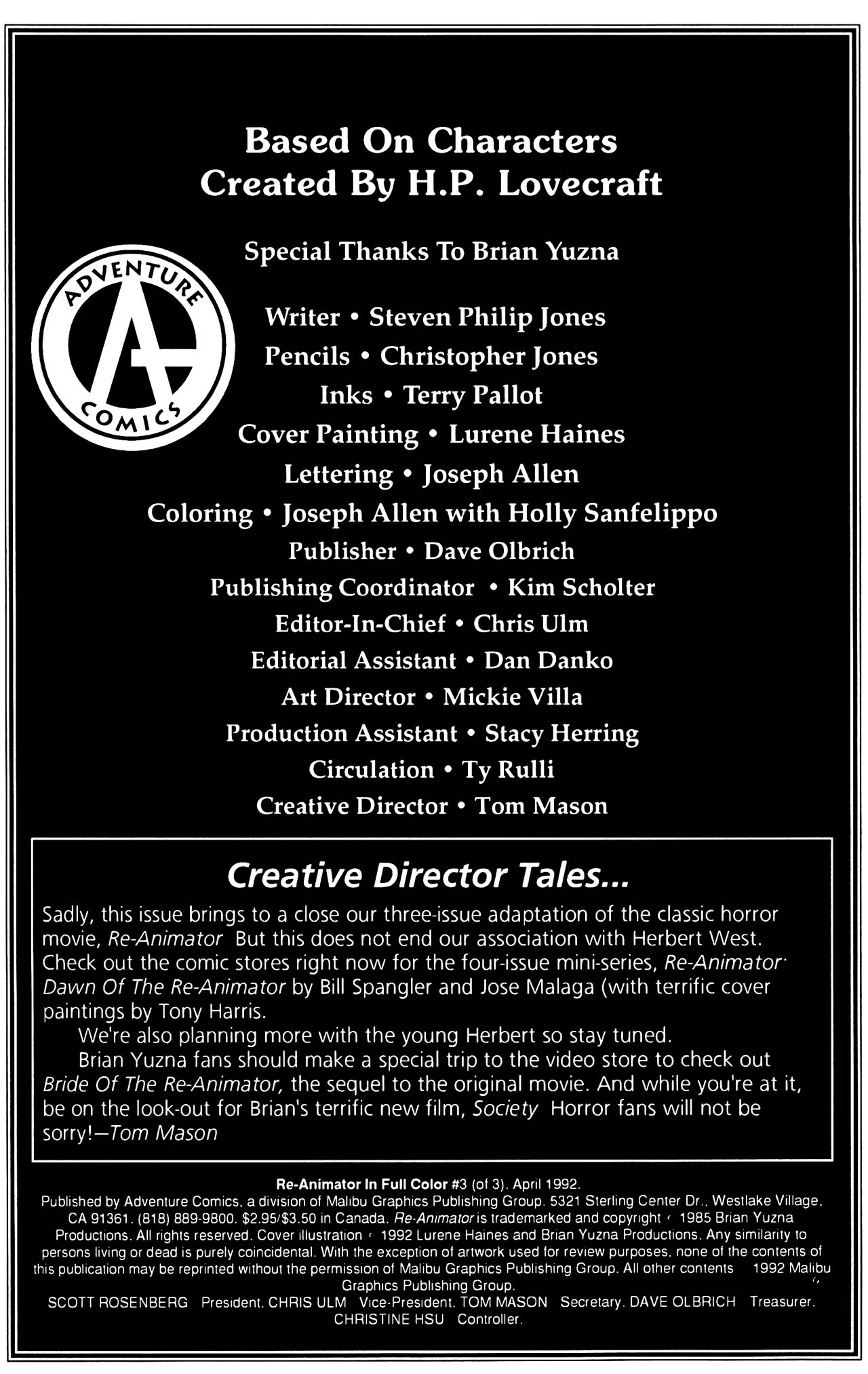 Read online Re-Animator (1991) comic -  Issue #3 - 2