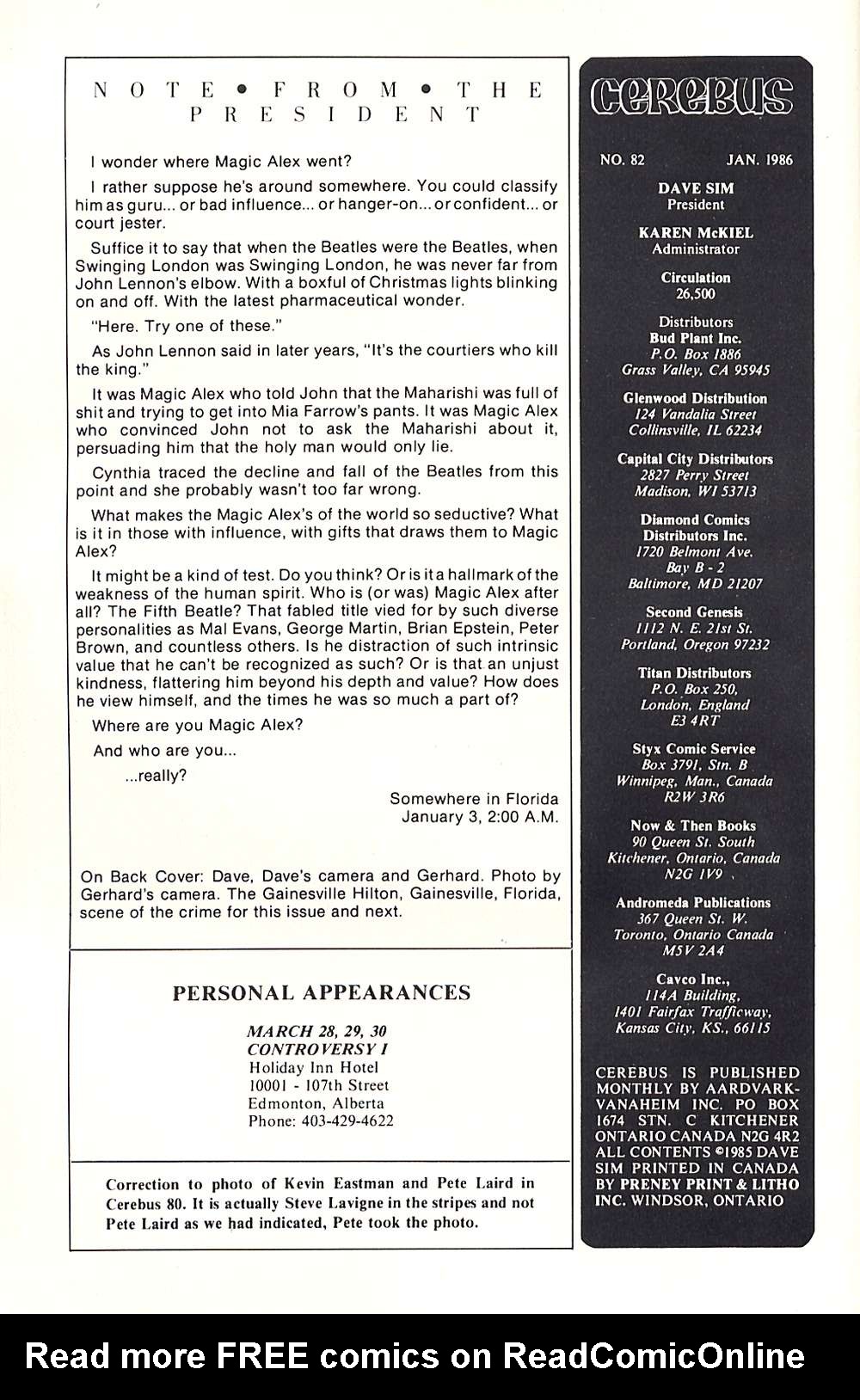 Read online Cerebus comic -  Issue #82 - 2