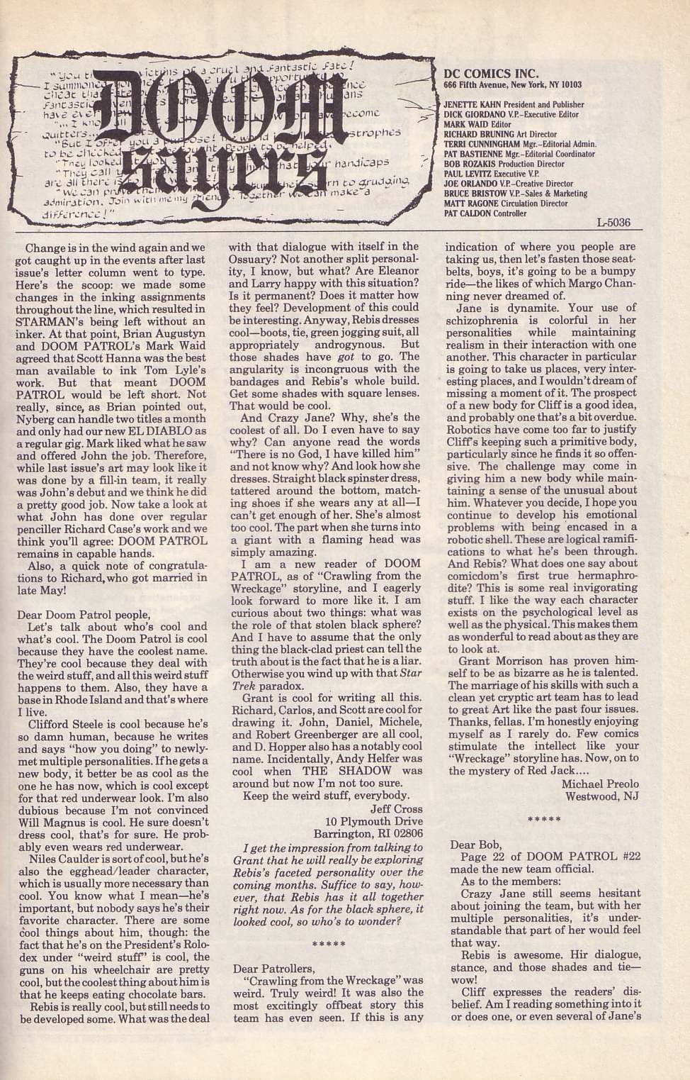 Read online Doom Patrol (1987) comic -  Issue #26 - 26