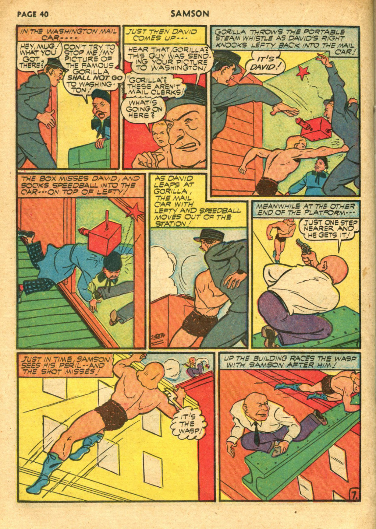 Read online Samson (1940) comic -  Issue #6 - 42