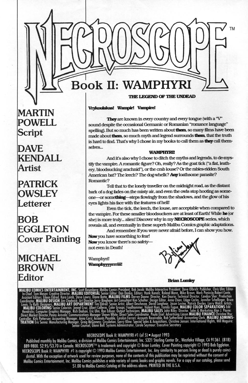 Read online Necroscope Book II: Wamphyri comic -  Issue #1 - 3