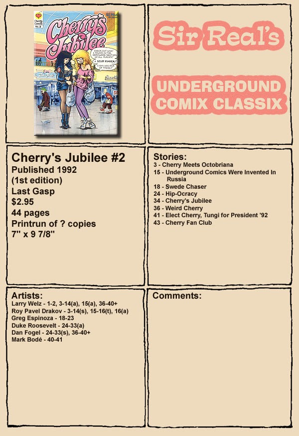 Read online Cherry's Jubilee comic -  Issue #2 - 1