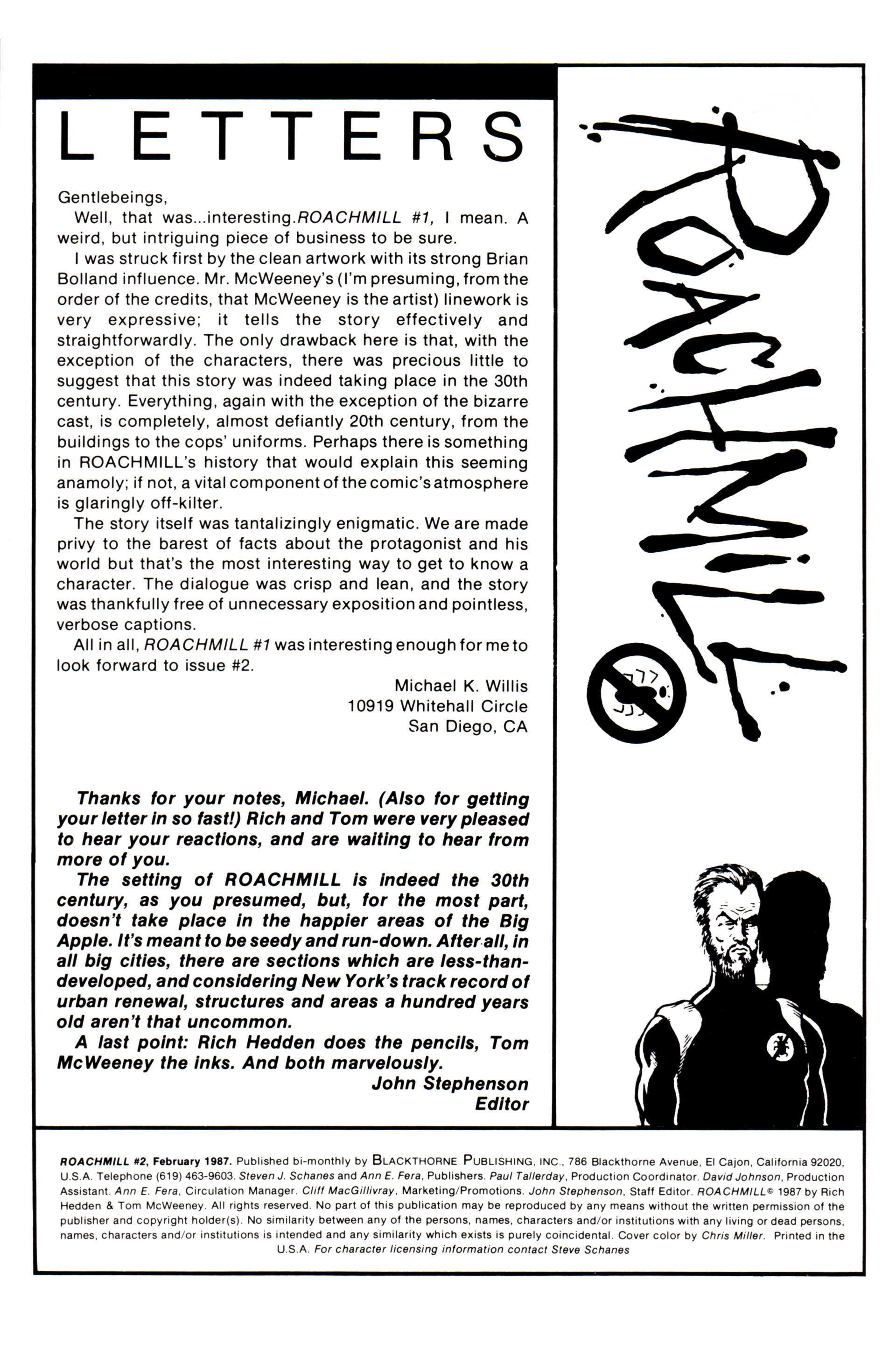 Read online Roachmill (1986) comic -  Issue #2 - 2