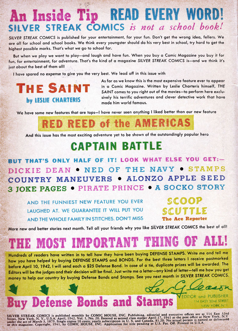 Read online Silver Streak Comics comic -  Issue #20 - 2