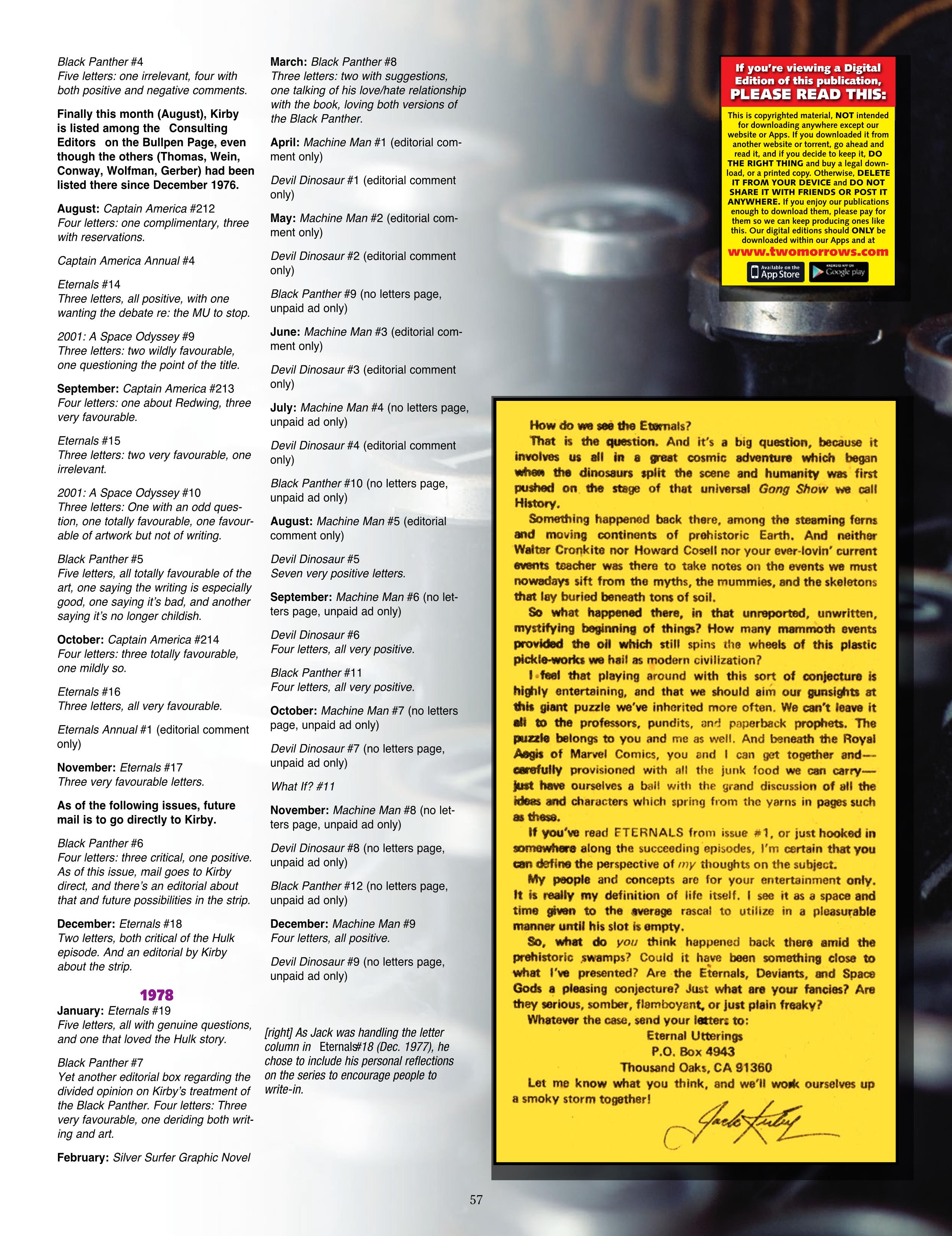 Read online The Jack Kirby Collector comic -  Issue #72 - 59