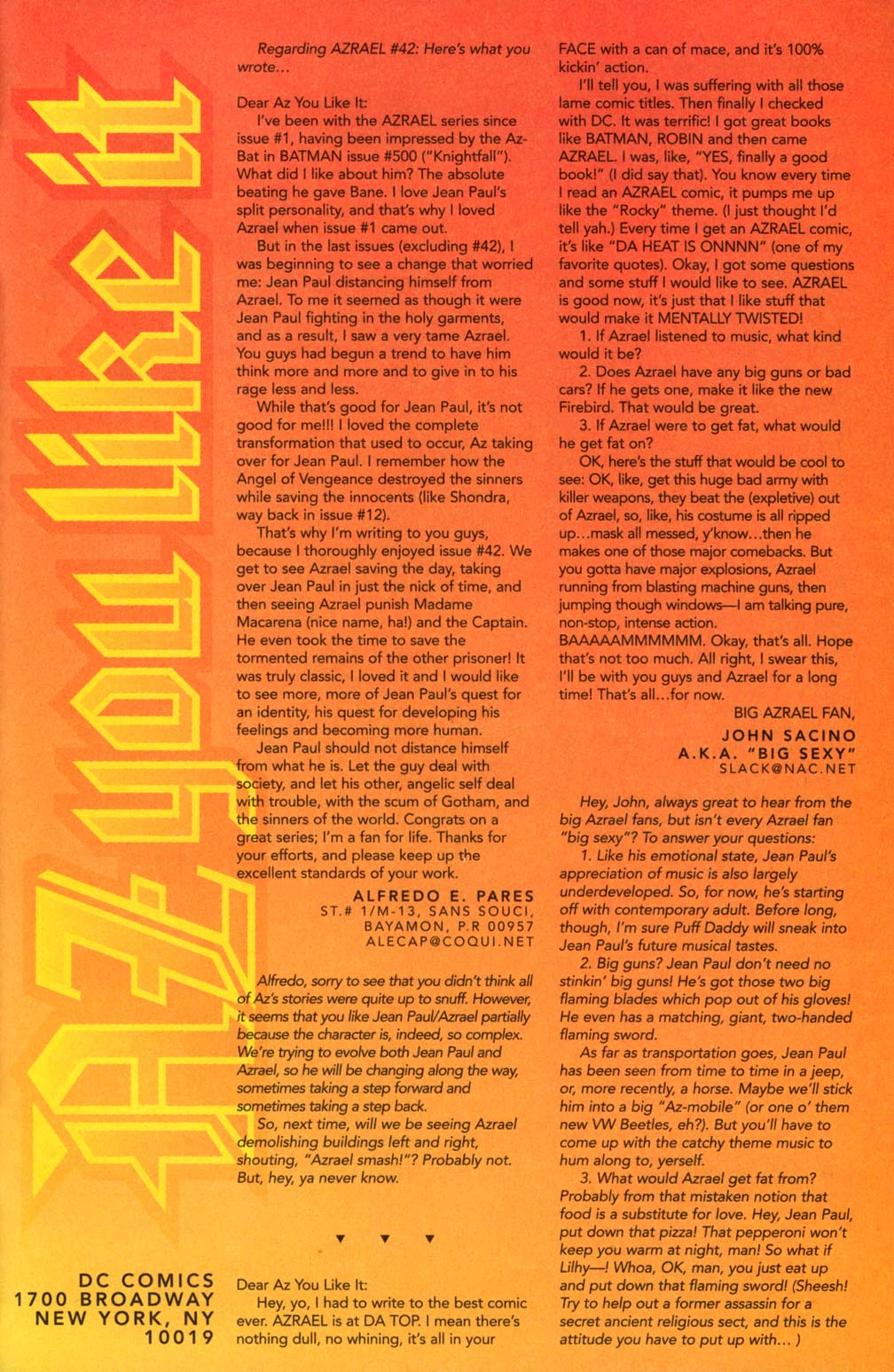 Read online Azrael (1995) comic -  Issue #46 - 23