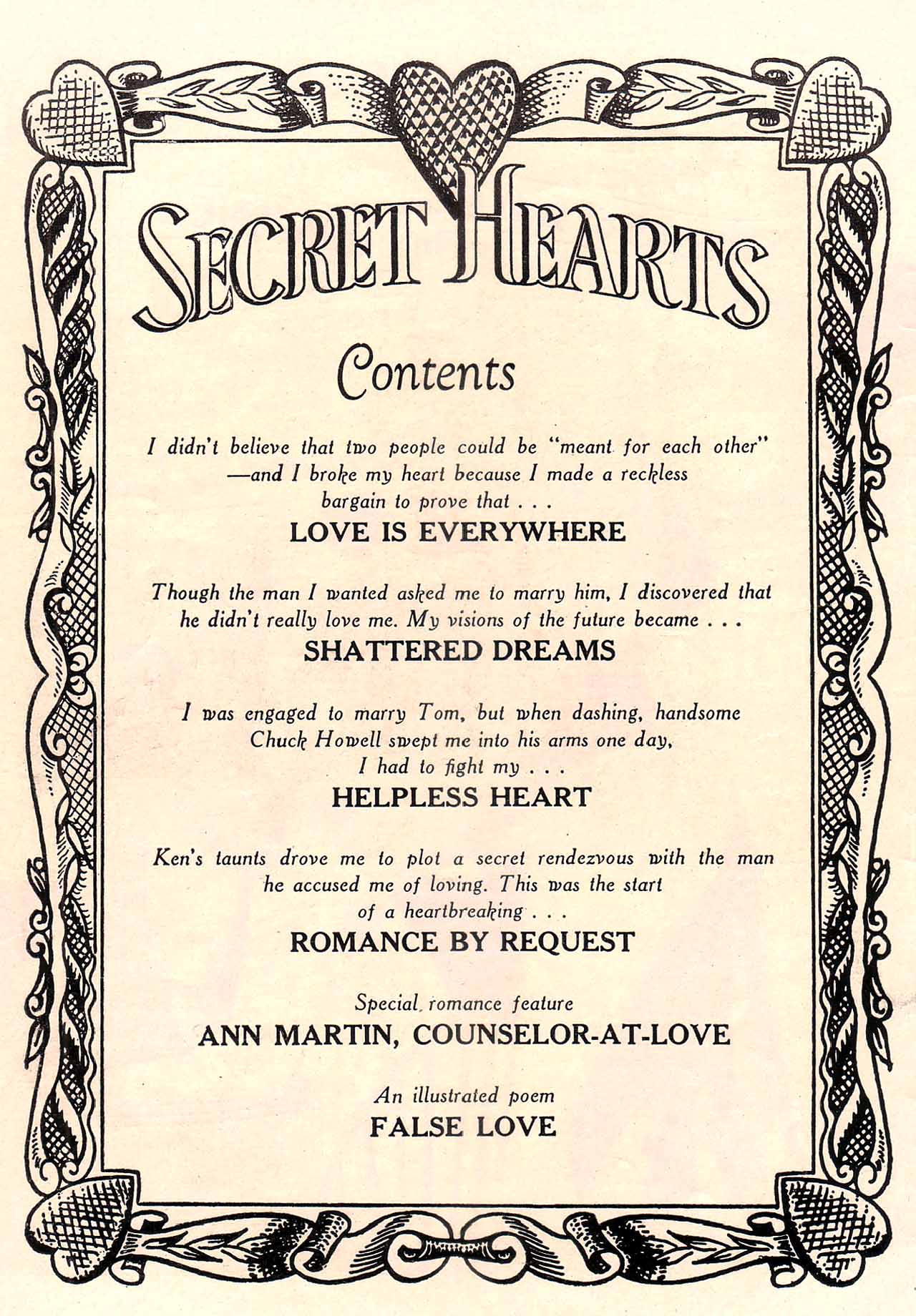 Read online Secret Hearts comic -  Issue #12 - 2