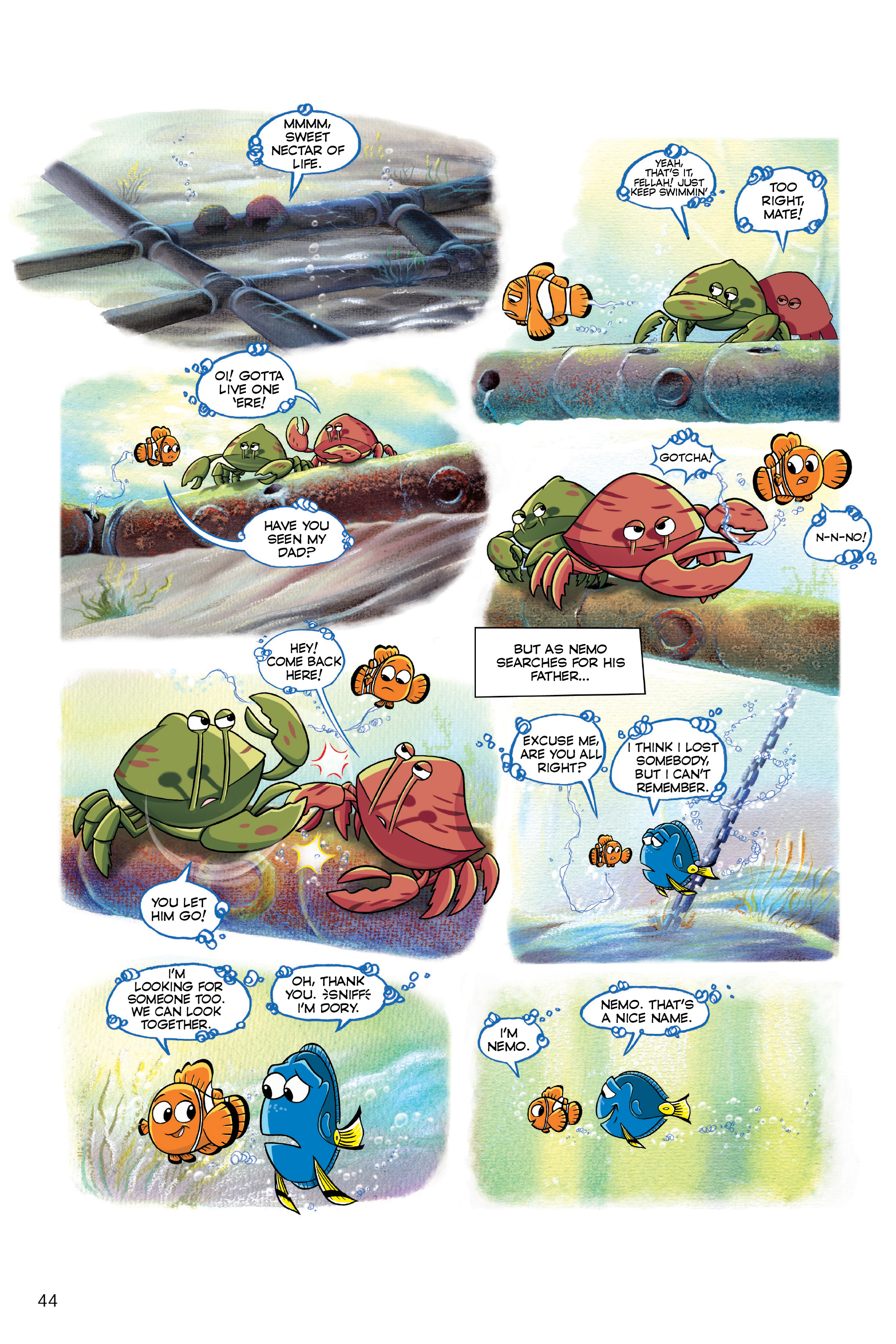 Read online Disney/PIXAR Finding Nemo and Finding Dory: The Story of the Movies in Comics comic -  Issue # TPB - 44