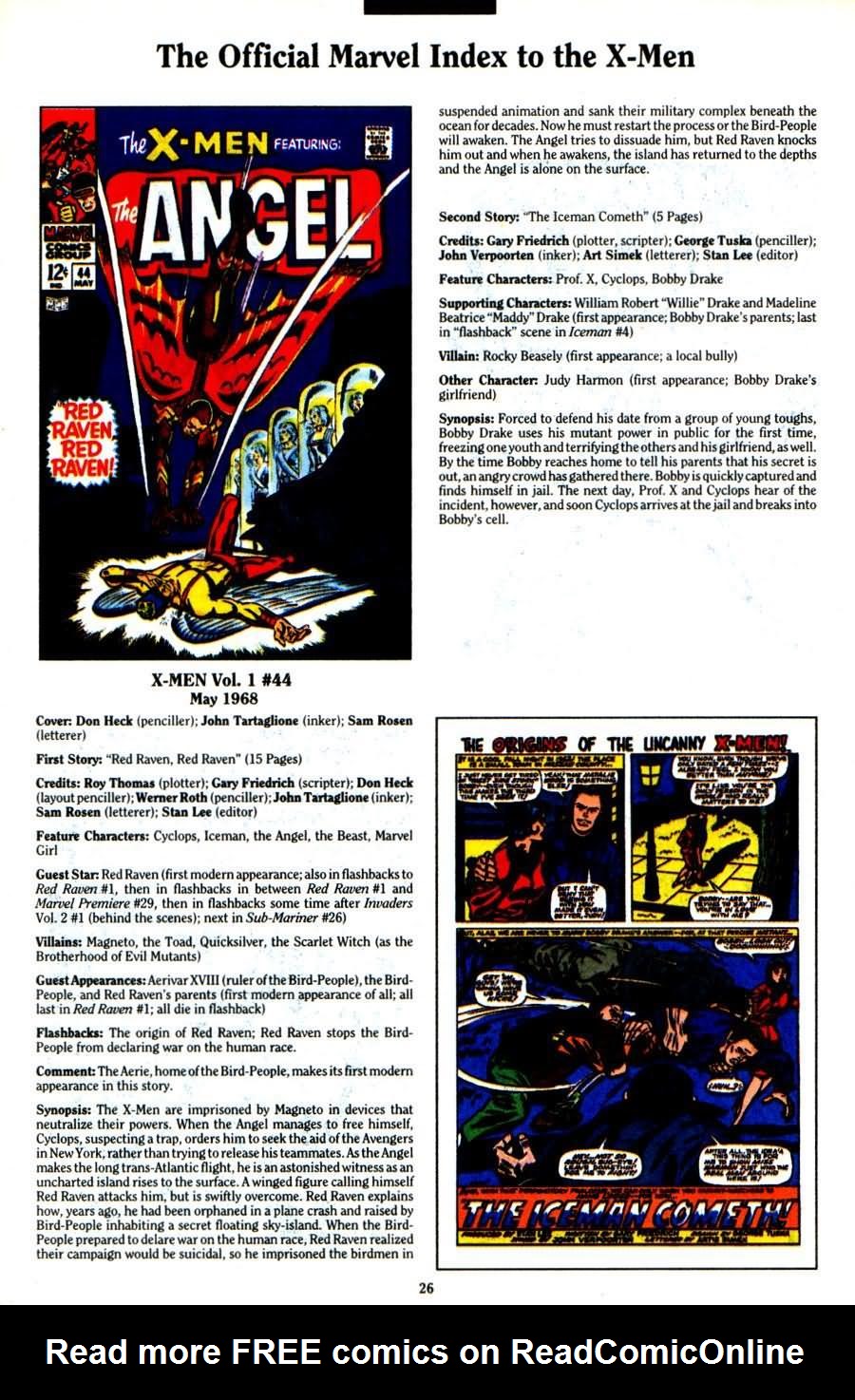 Read online The Official Marvel Index To The X-Men (1994) comic -  Issue #1 - 28