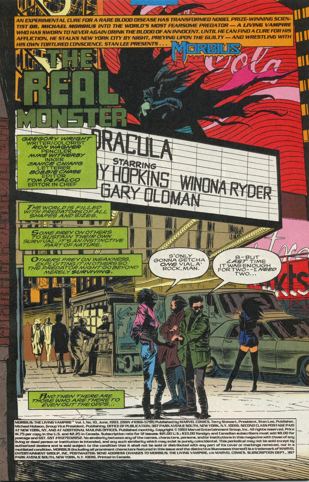 Read online Morbius: The Living Vampire (1992) comic -  Issue #10 - 2