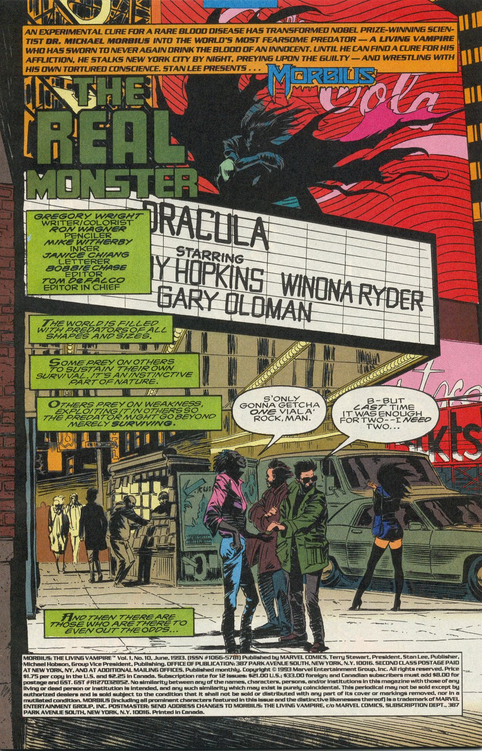 Read online Morbius: The Living Vampire (1992) comic -  Issue #10 - 2