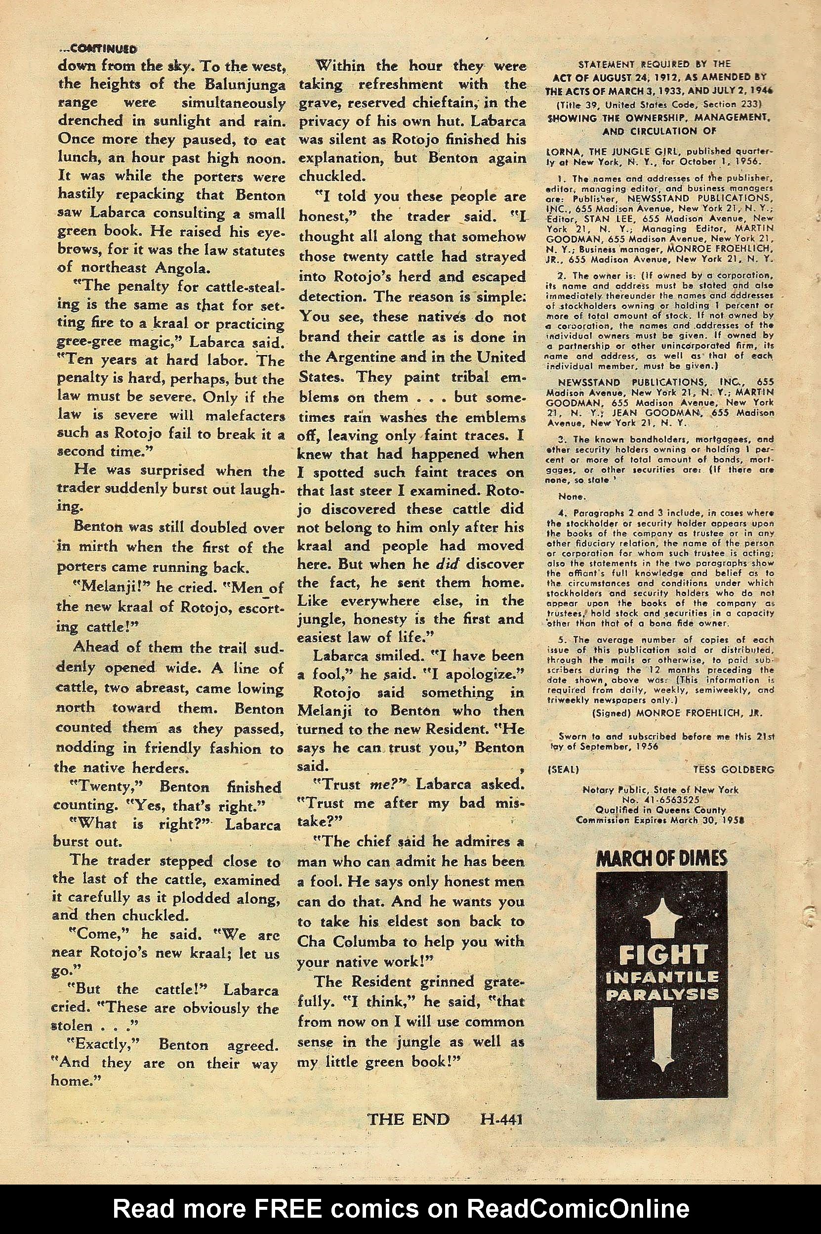 Read online Lorna, The Jungle Girl comic -  Issue #24 - 25