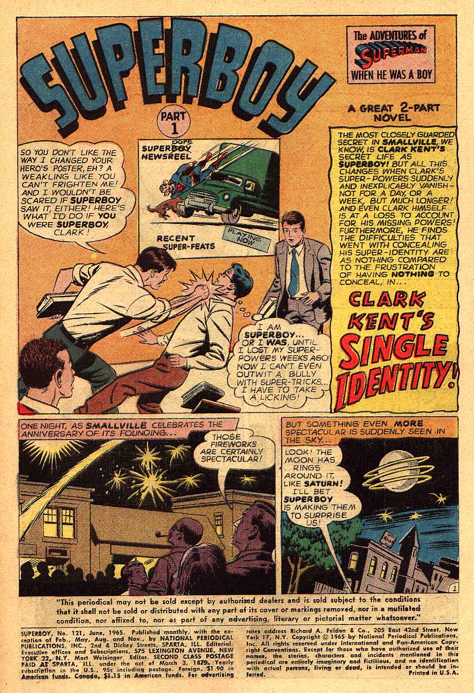 Read online Superboy (1949) comic -  Issue #121 - 1