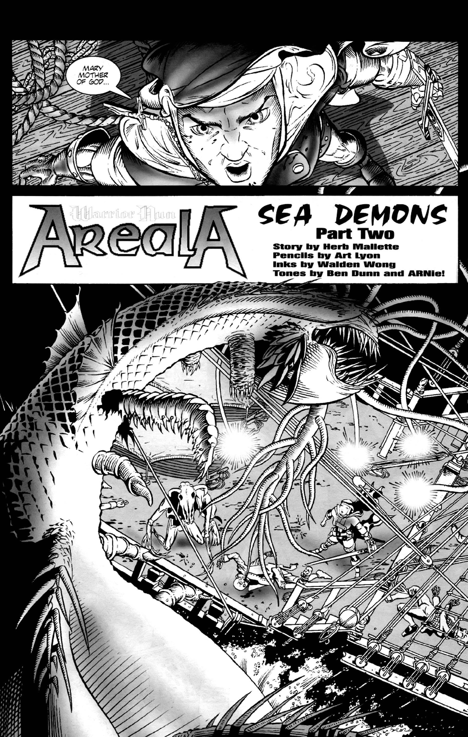 Read online Warrior Nun: Black & White comic -  Issue #2 - 3