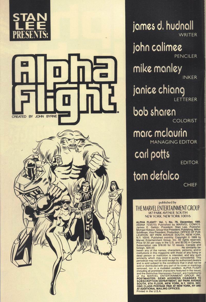 Read online Alpha Flight (1983) comic -  Issue #78 - 2