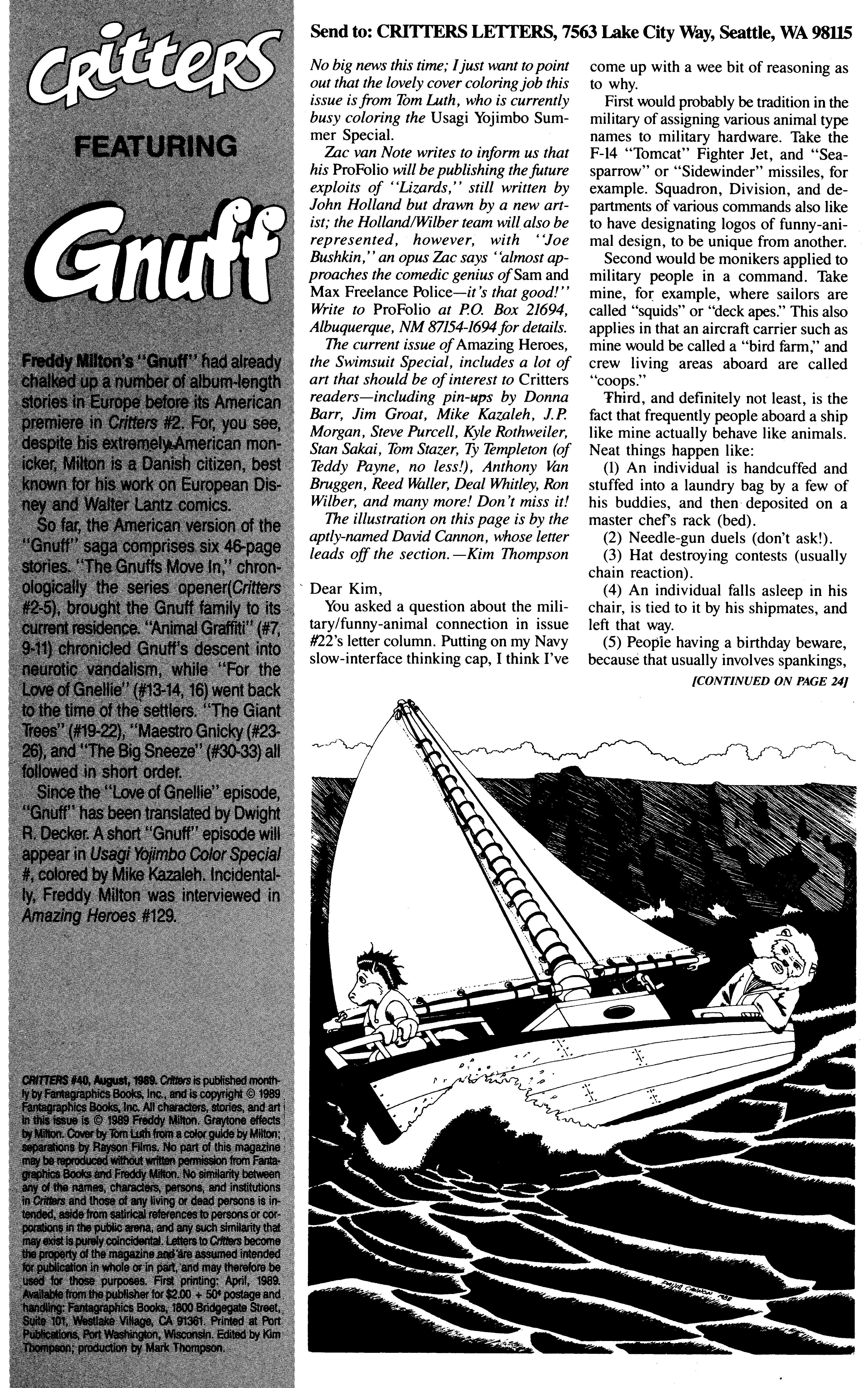 Read online Critters comic -  Issue #40 - 2