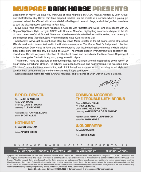 Read online MySpace Dark Horse Presents comic -  Issue #9 - 1