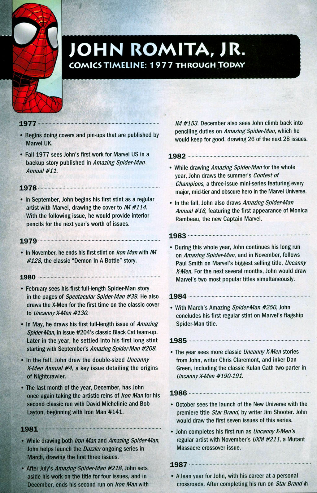 Read online John Romita Jr. 30th Anniversary Special comic -  Issue # Full - 16