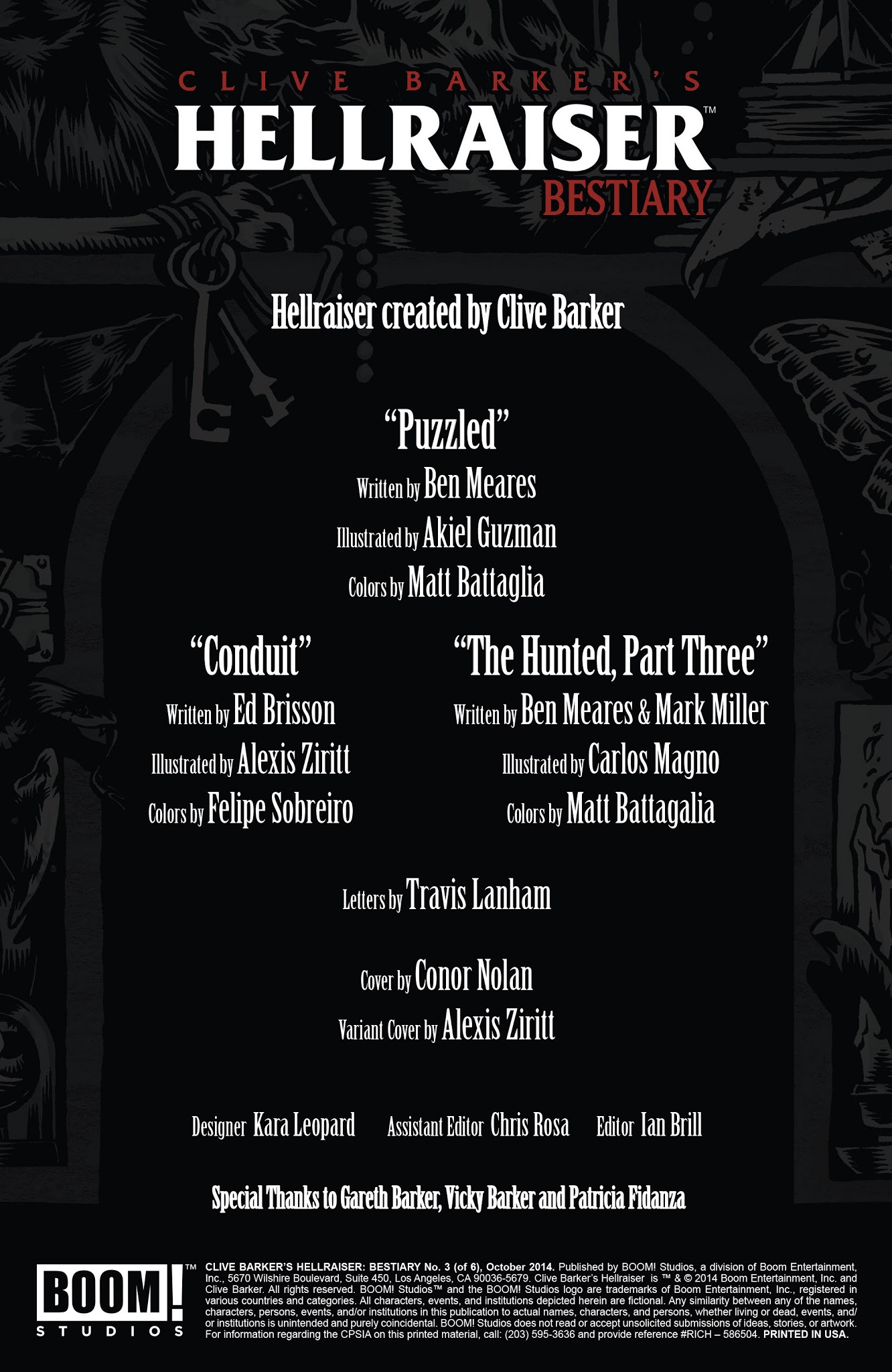 Read online Clive Barker's Hellraiser: Bestiary comic -  Issue #3 - 2
