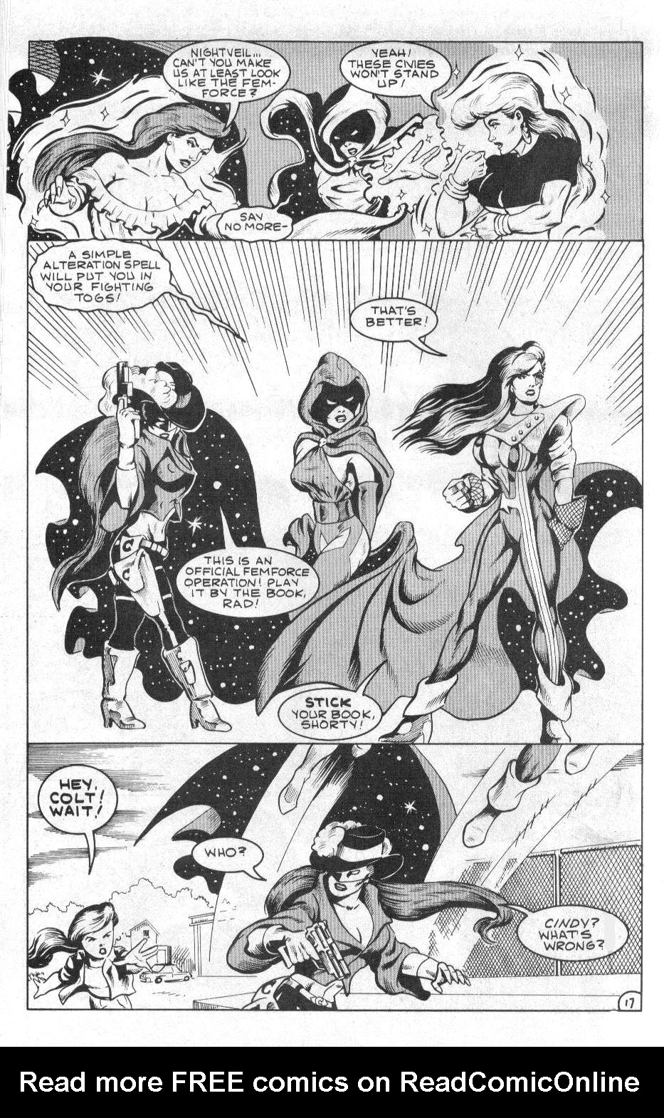 Read online Femforce comic -  Issue #21 - 22
