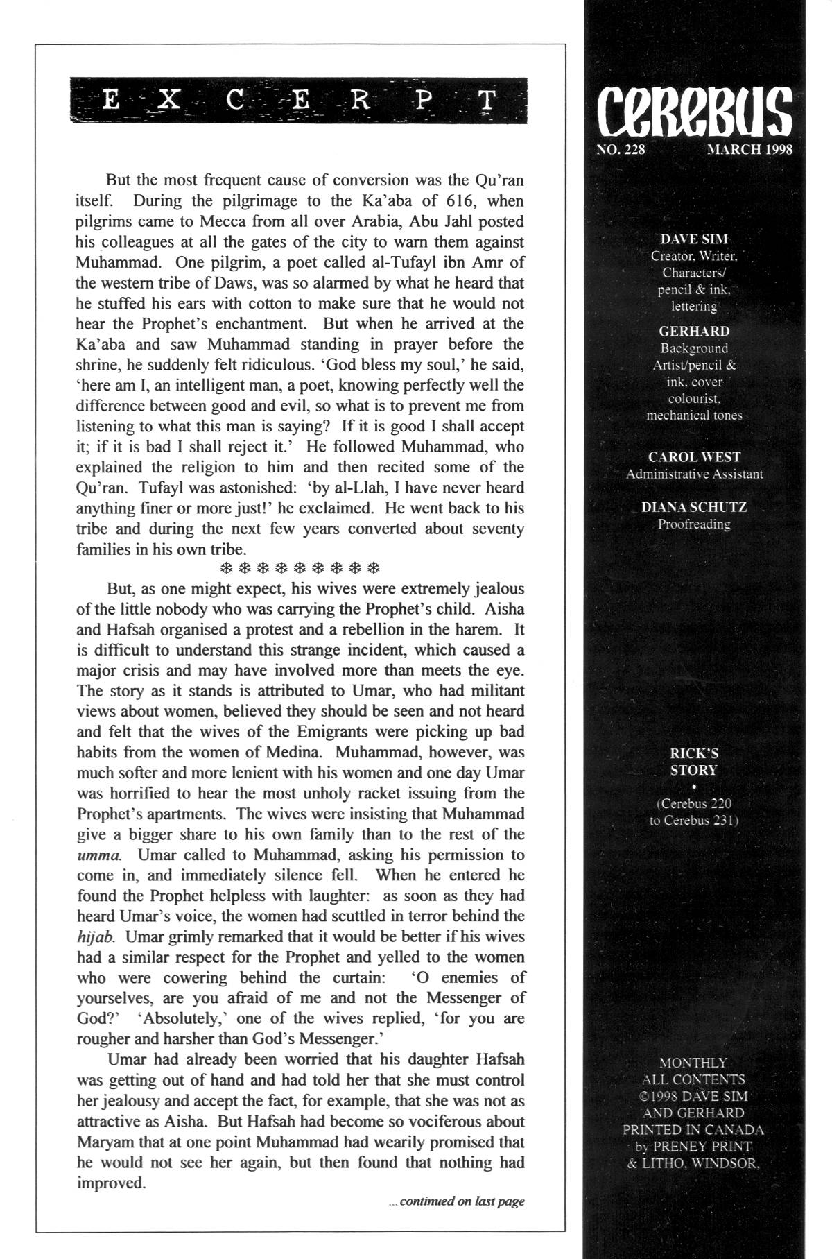 Read online Cerebus comic -  Issue #228 - 2