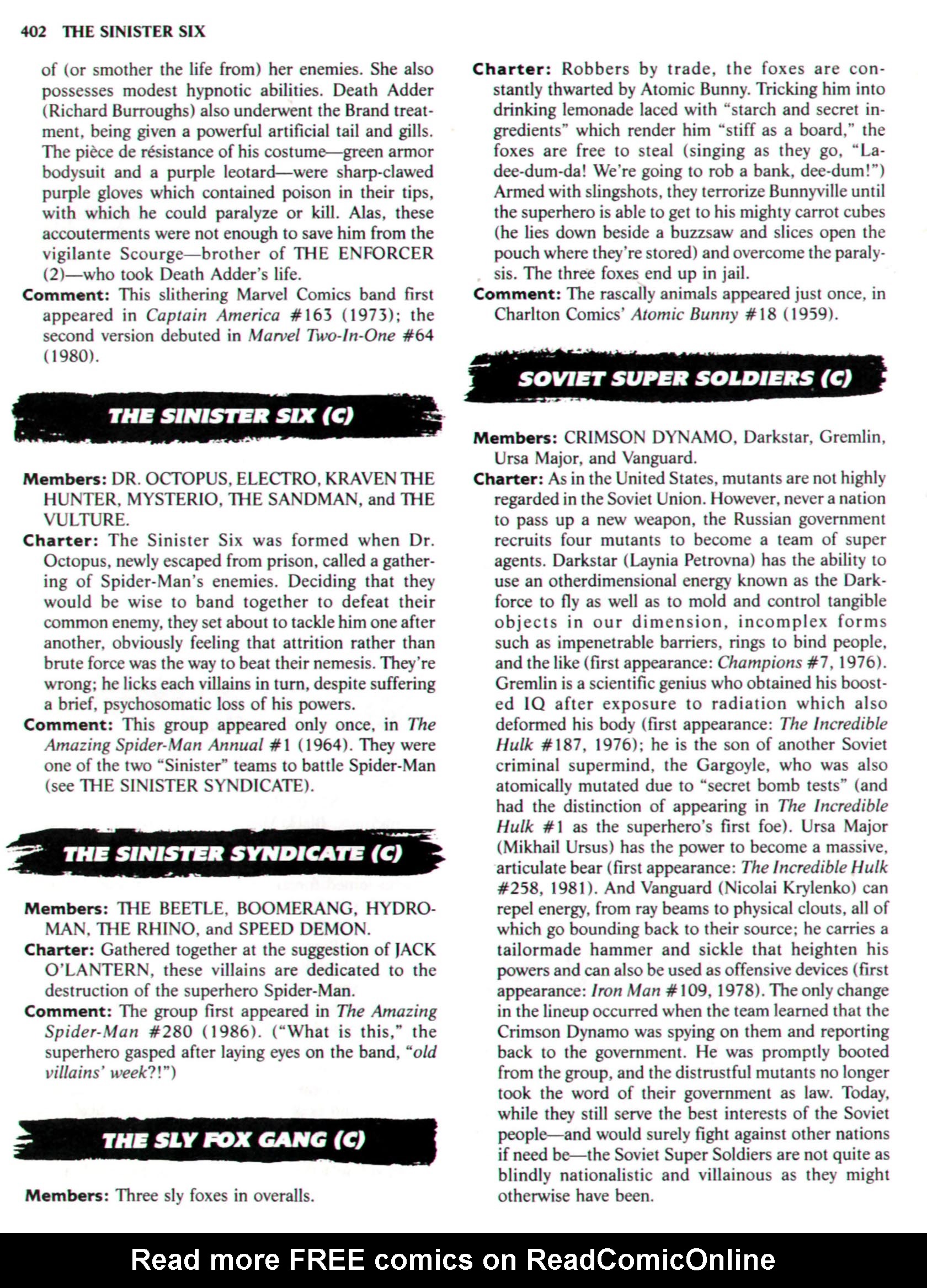 Read online The Encyclopedia of Super Villains comic -  Issue # TPB (Part 2) - 192