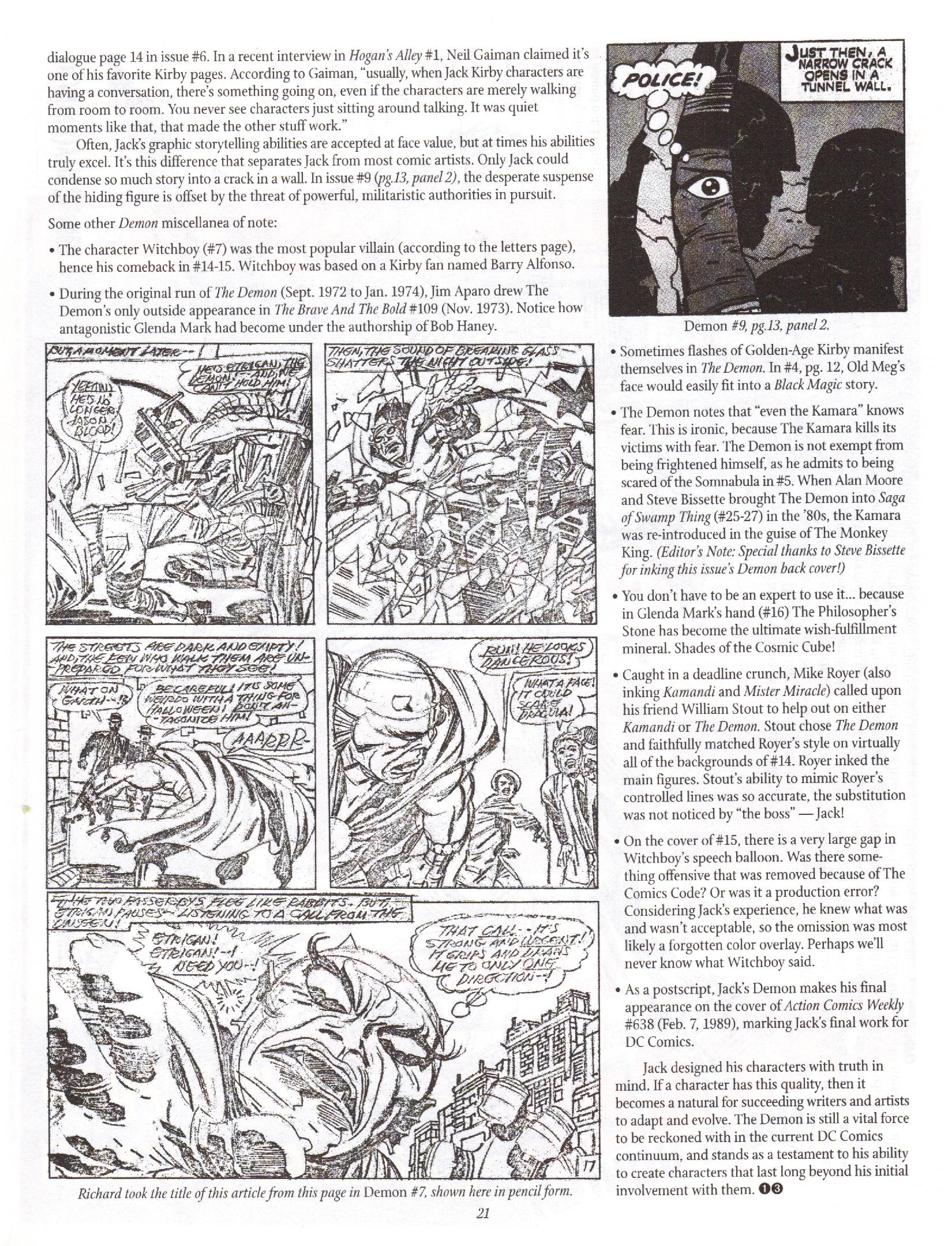 Read online The Jack Kirby Collector comic -  Issue #13 - 21