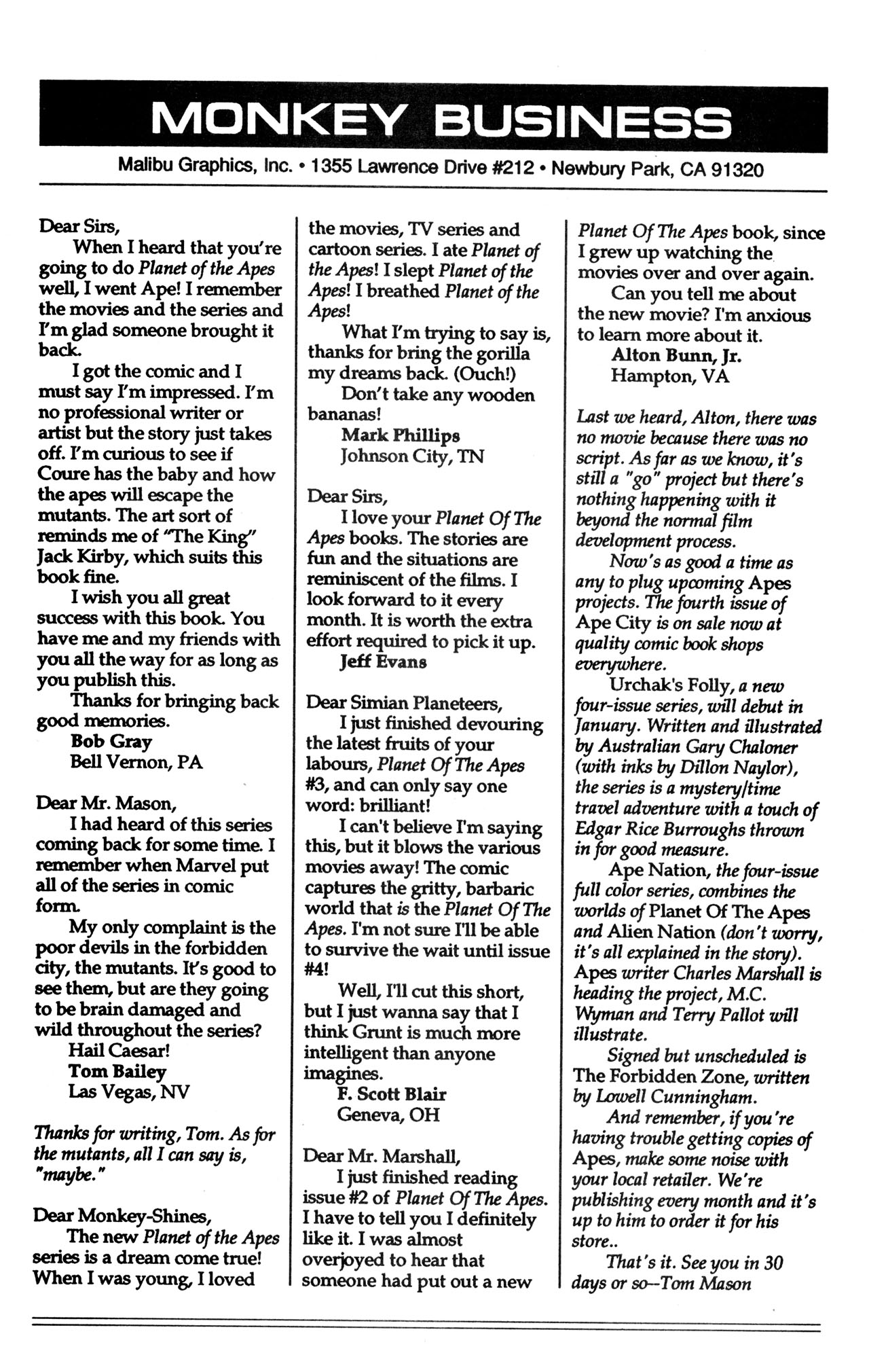 Read online Planet of the Apes (1990) comic -  Issue #7 - 31