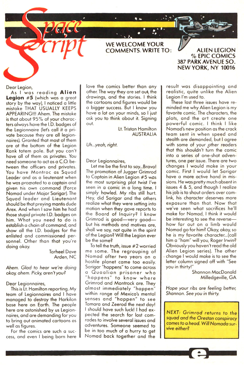 Read online Alien Legion (1987) comic -  Issue #7 - 31