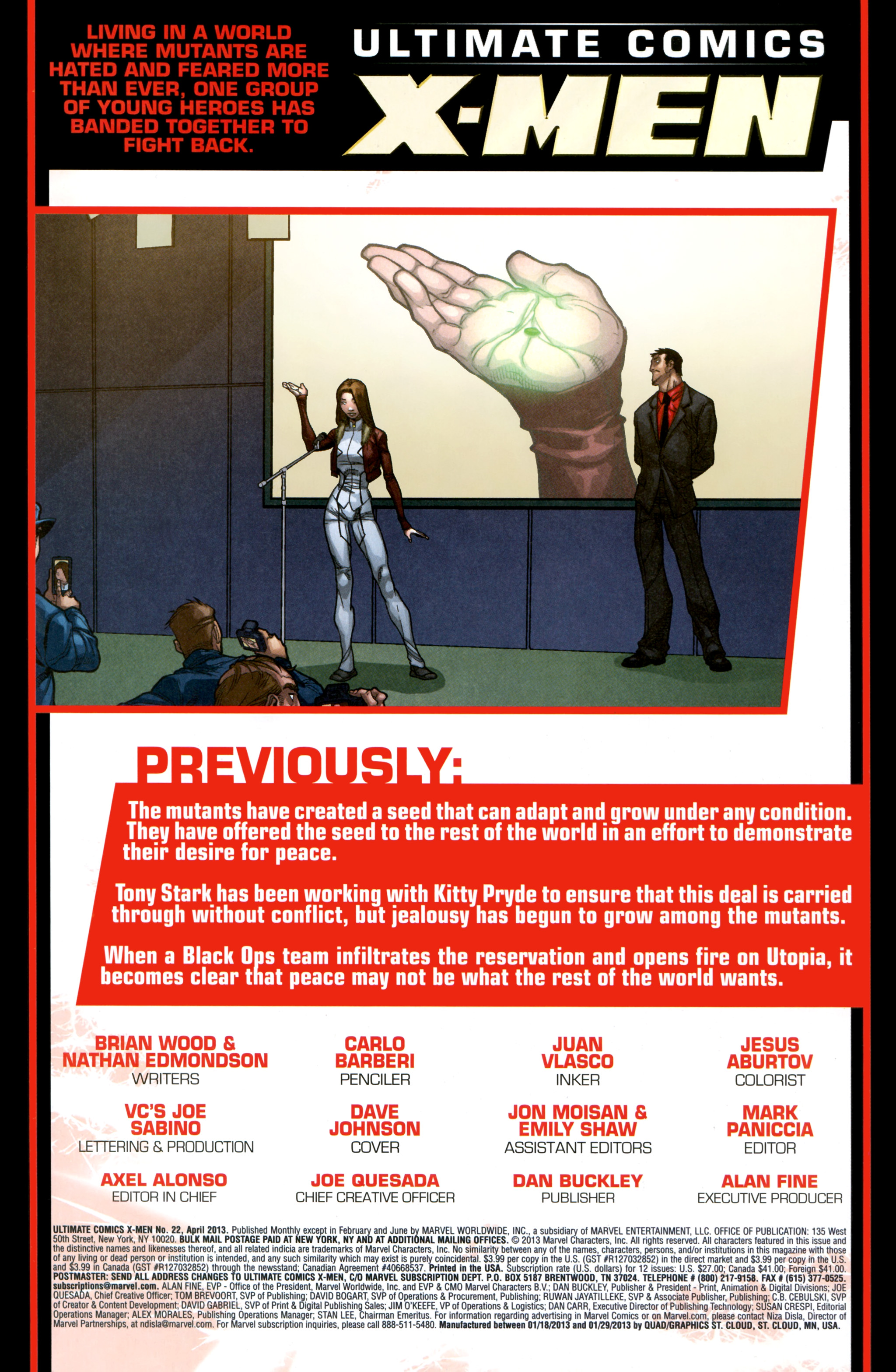 Read online Ultimate Comics X-Men comic -  Issue #22 - 2