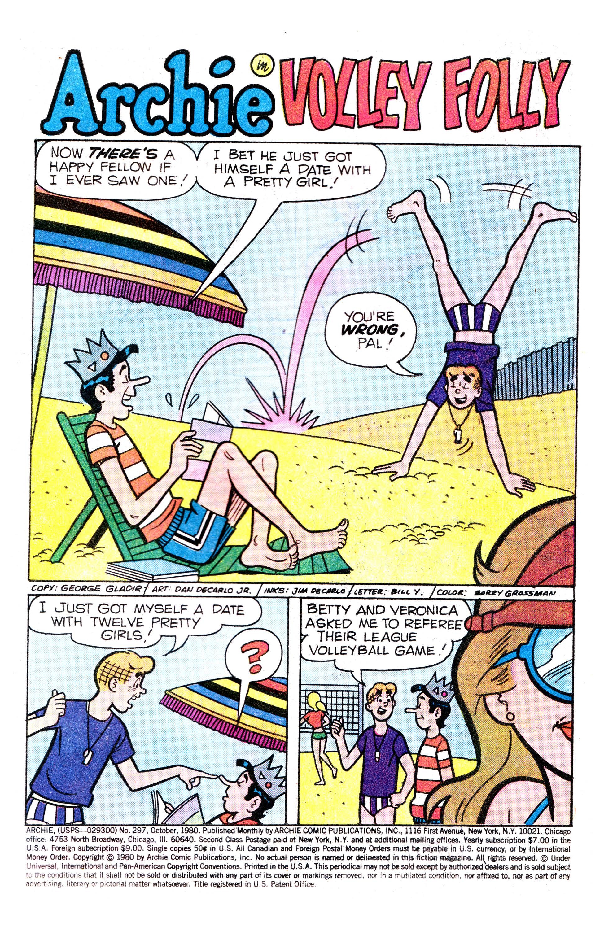 Read online Archie (1960) comic -  Issue #297 - 2