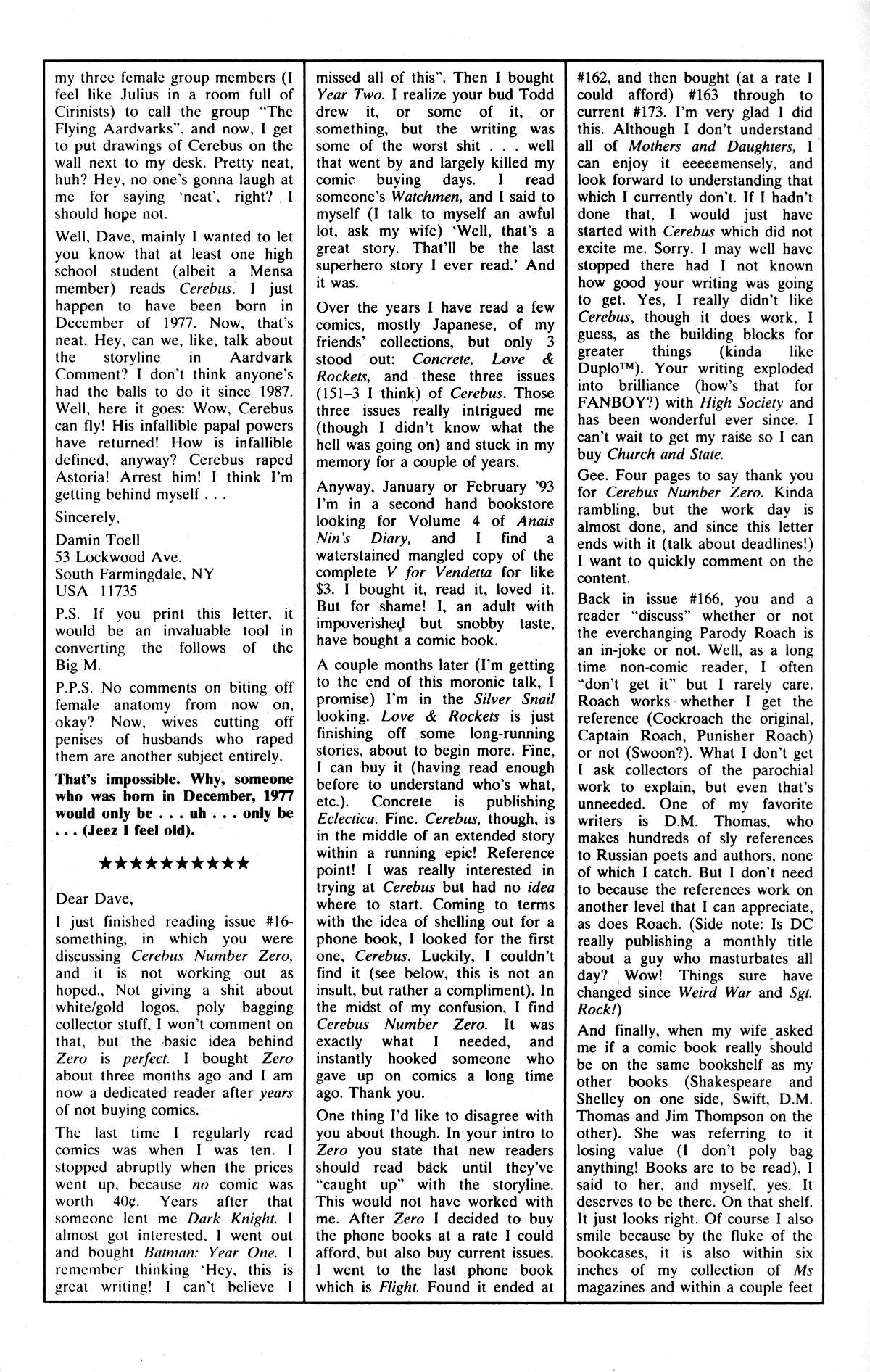 Read online Cerebus comic -  Issue #176 - 19