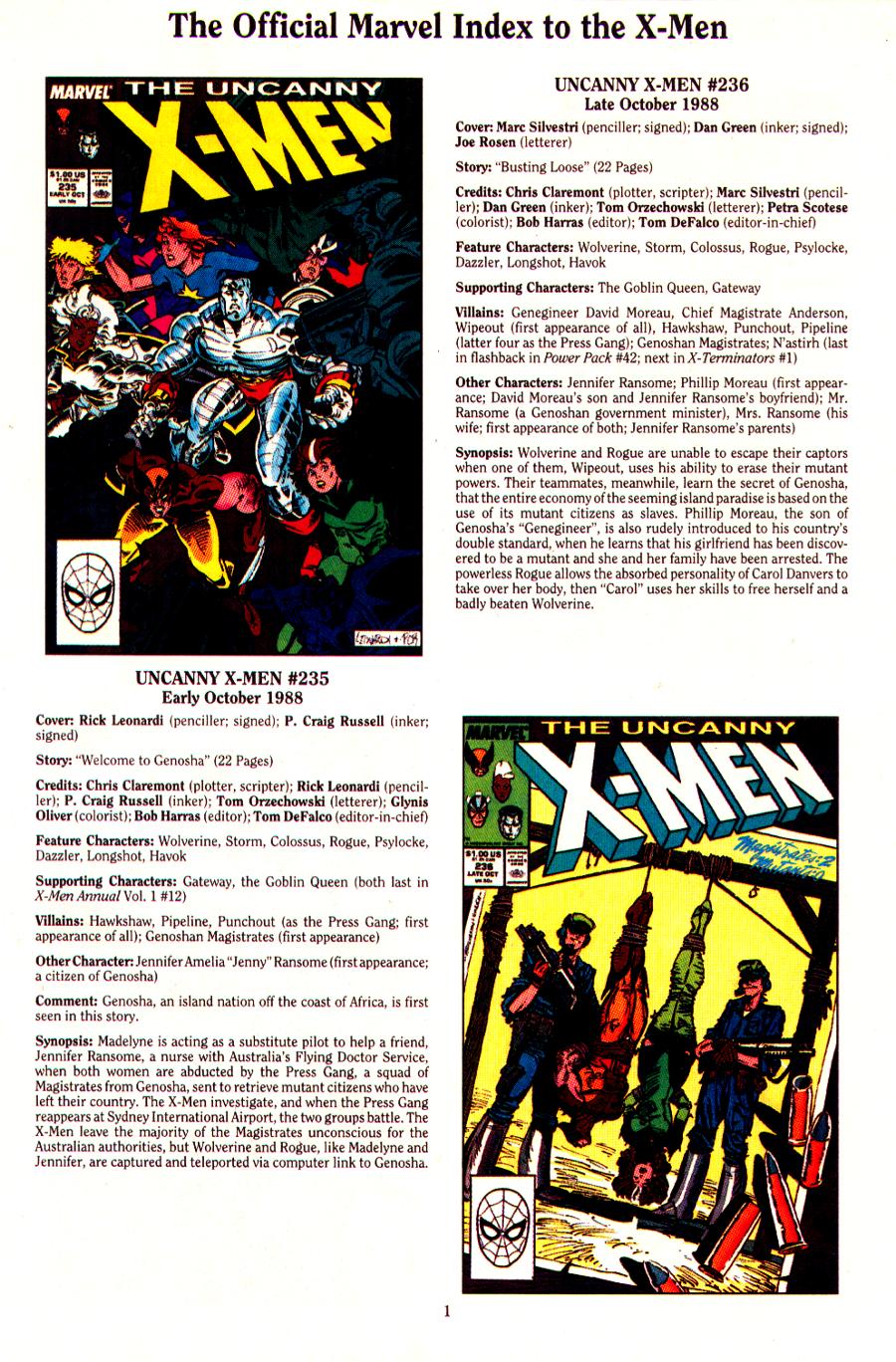 Read online The Official Marvel Index To The X-Men (1994) comic -  Issue #5 - 4