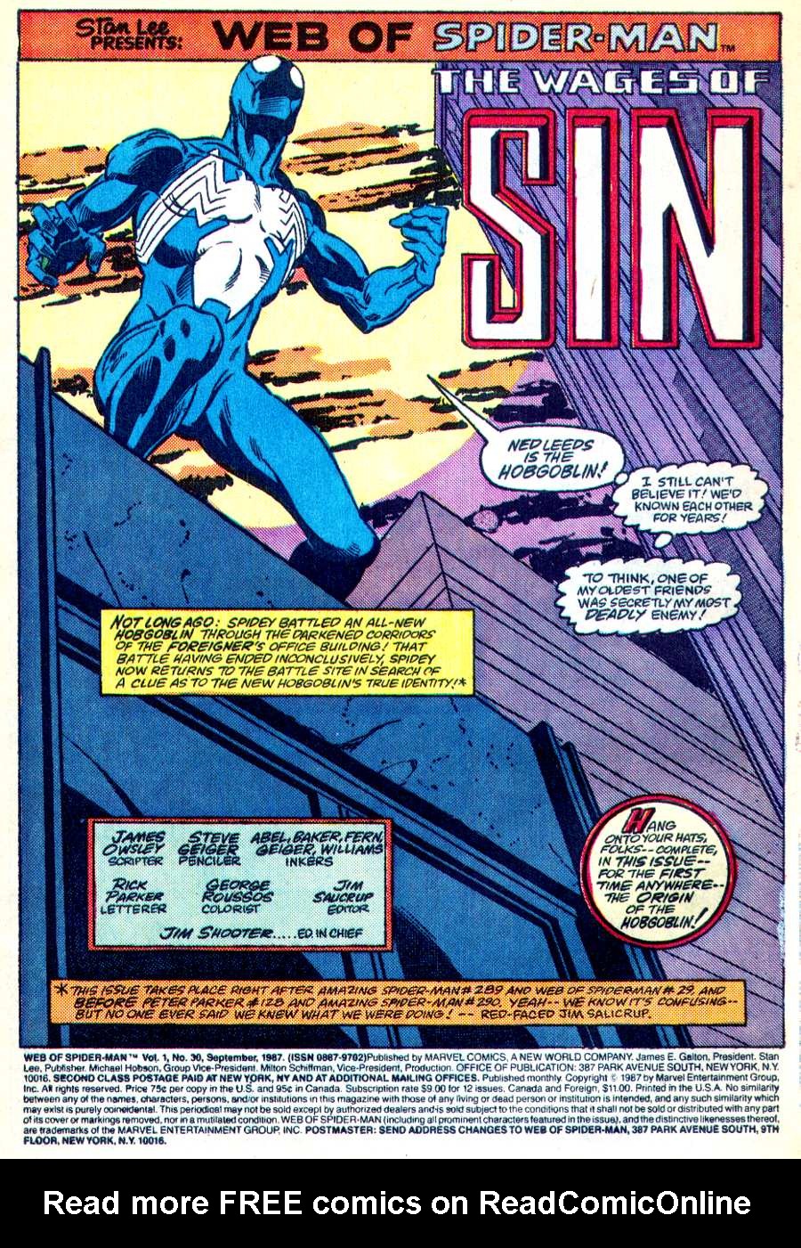 Read online Web of Spider-Man (1985) comic -  Issue #30 - 2