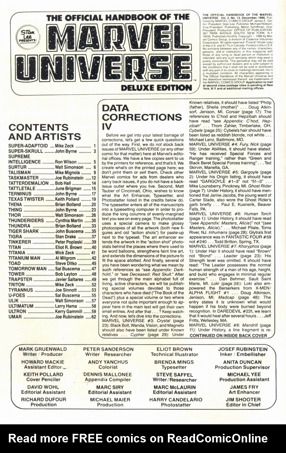 Read online The Official Handbook of the Marvel Universe Deluxe Edition comic -  Issue #13 - 2