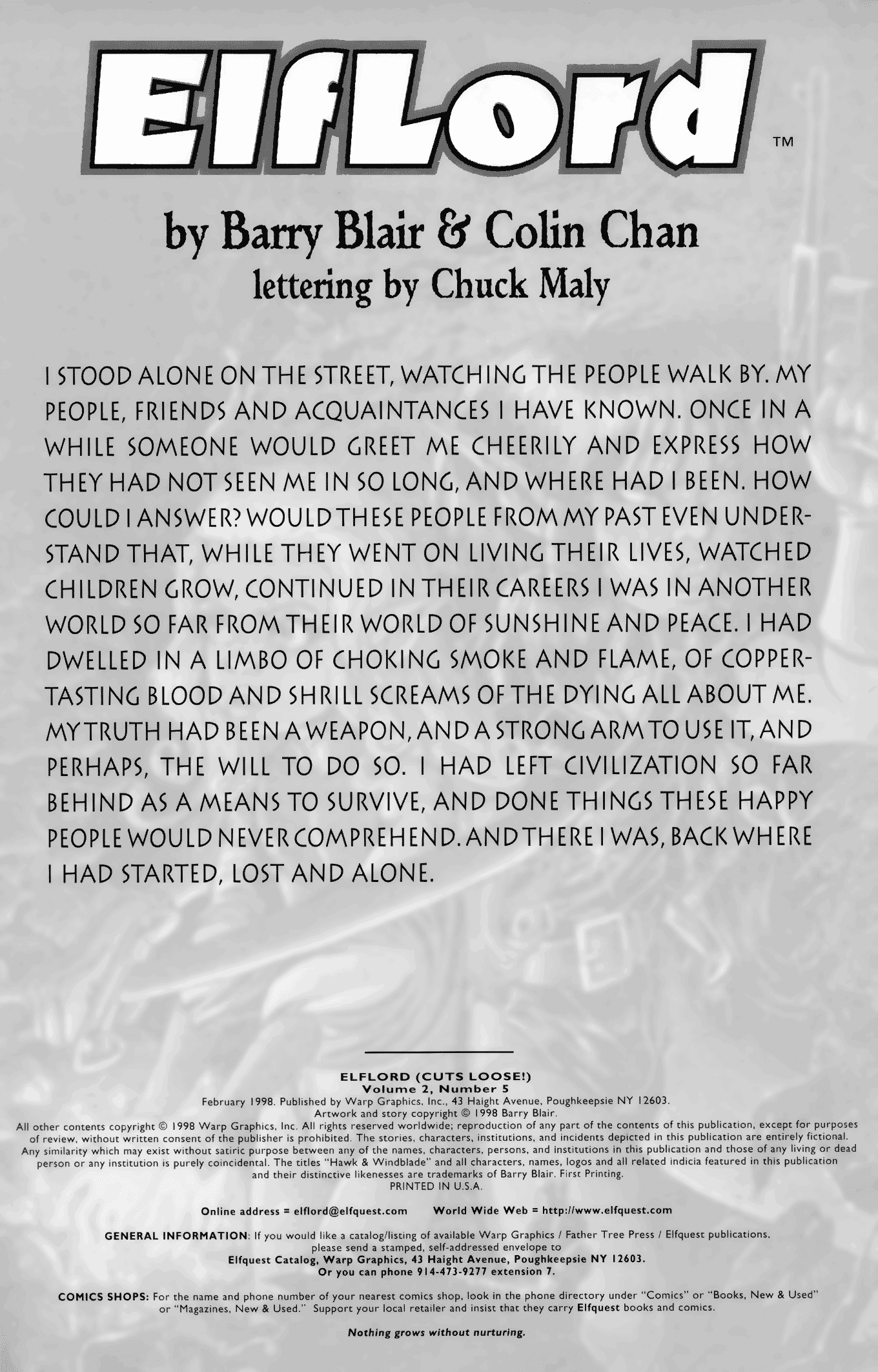 Read online ElfLord (1997) comic -  Issue #5 - 2