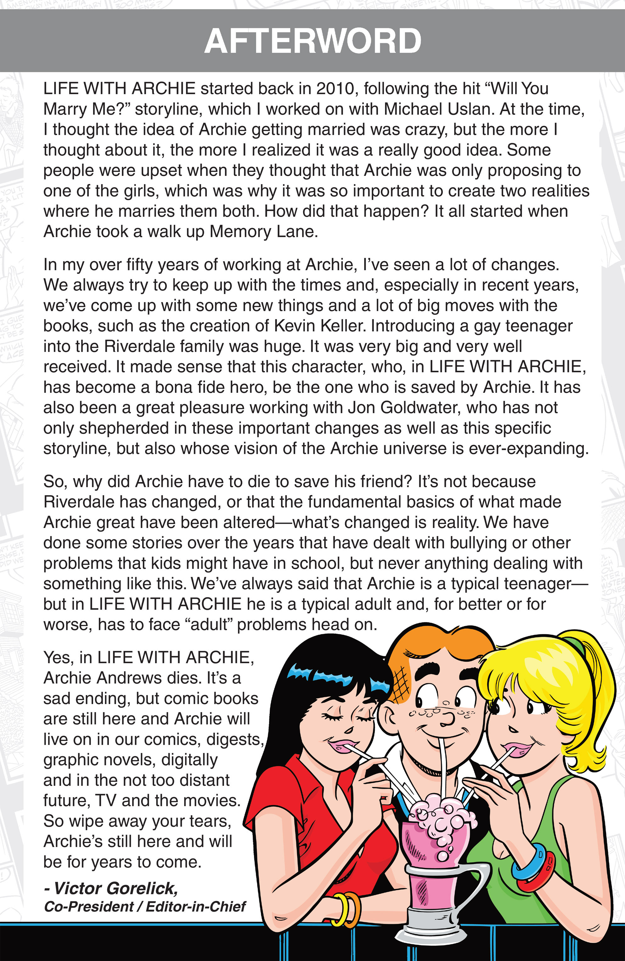 Read online The Death of Archie: A Life Celebrated comic -  Issue # TPB - 107