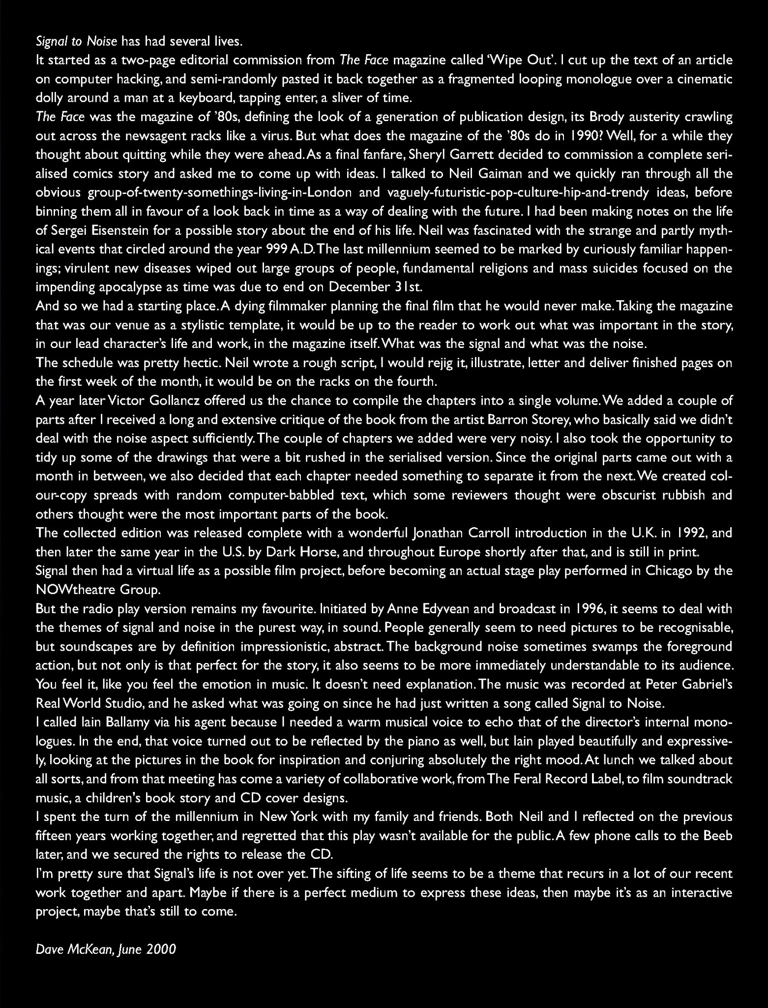 Read online Signal to Noise comic -  Issue # TPB - 8