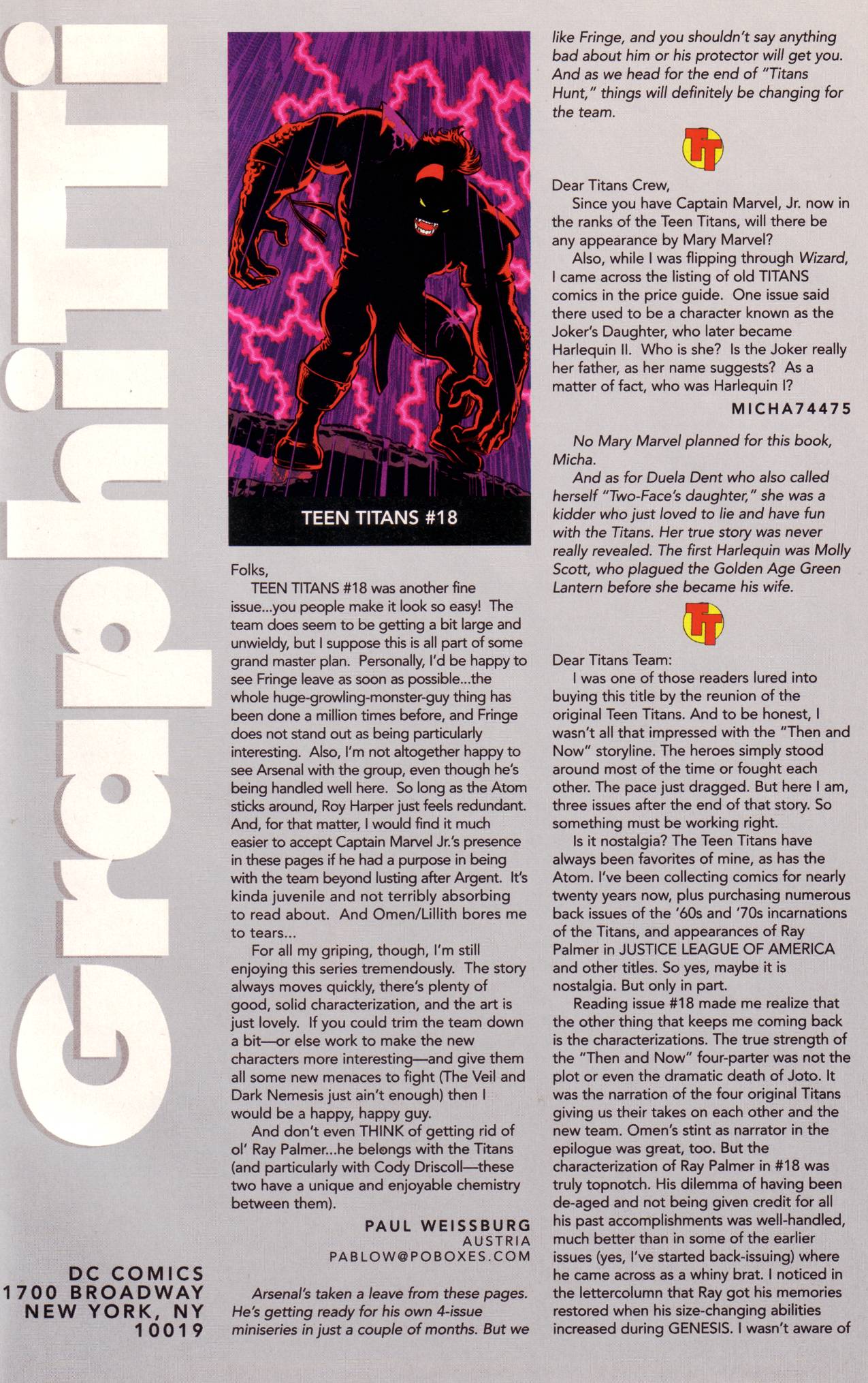 Read online Teen Titans (1996) comic -  Issue #22 - 23