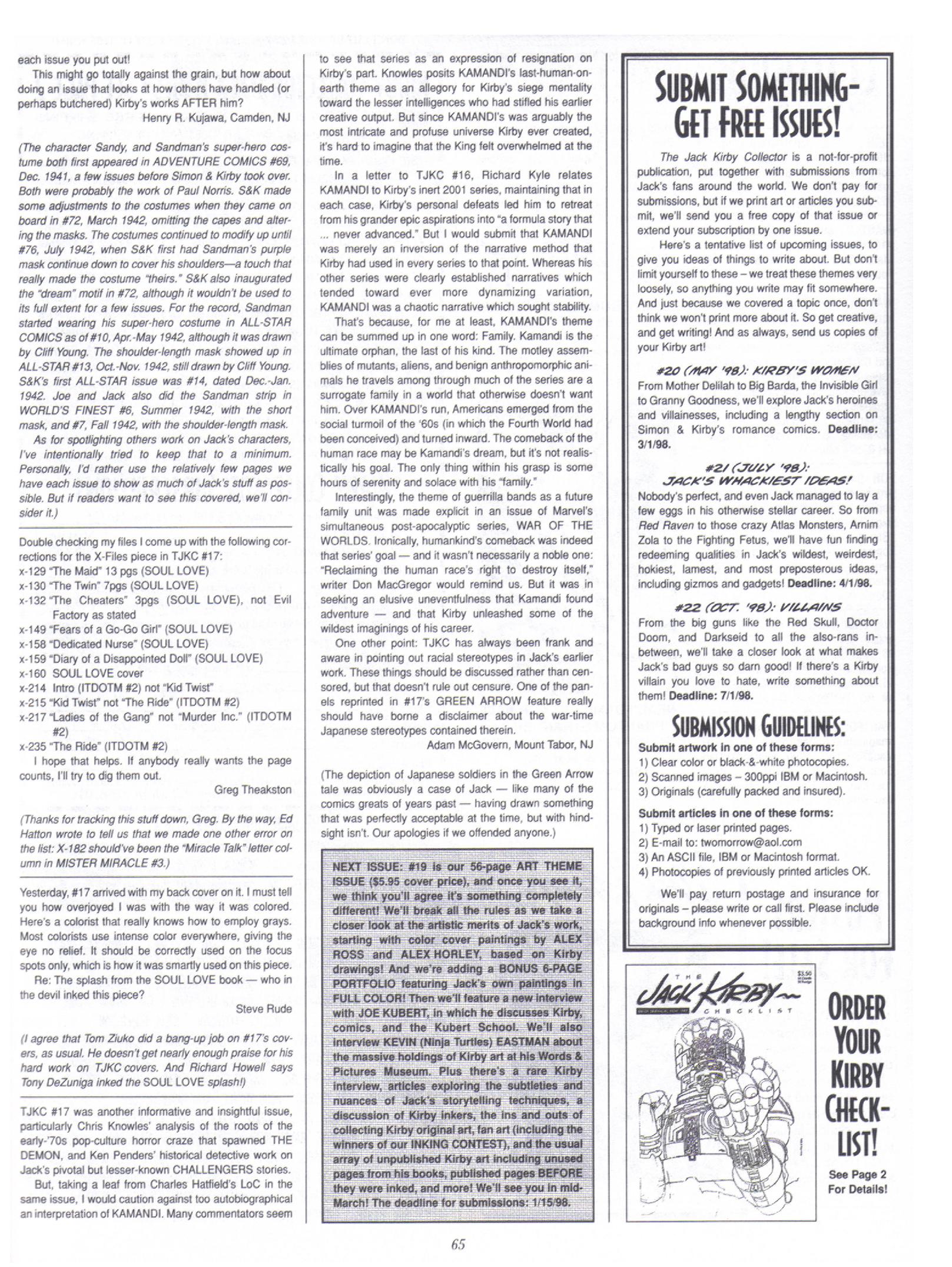 Read online The Jack Kirby Collector comic -  Issue #18 - 64