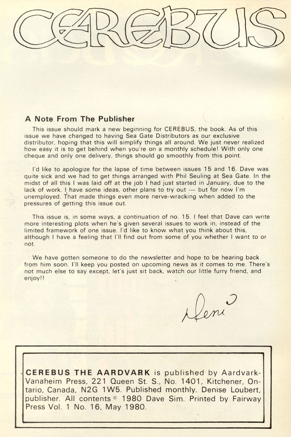 Read online Cerebus comic -  Issue #16 - 3